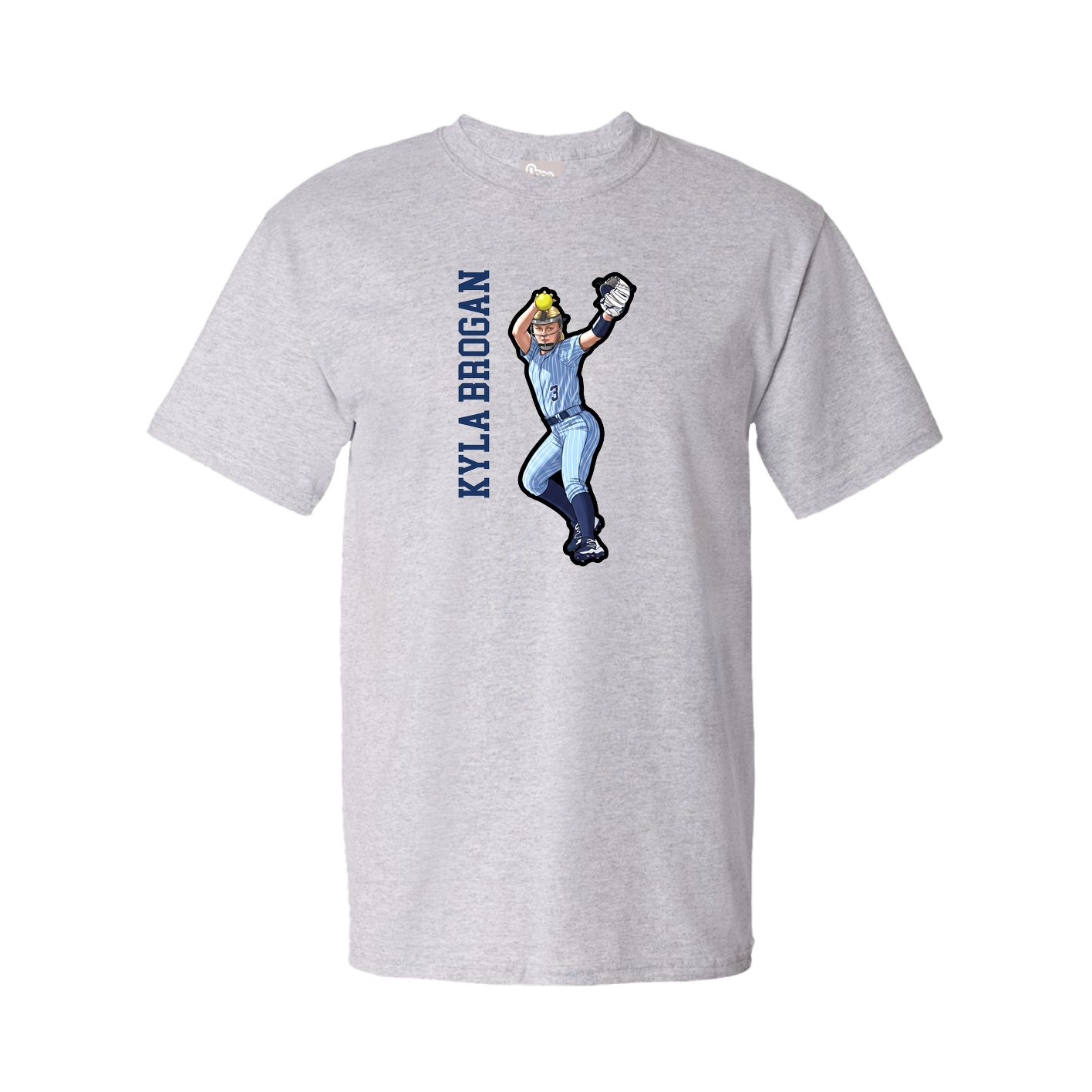Tee — Name Vertical in Grey