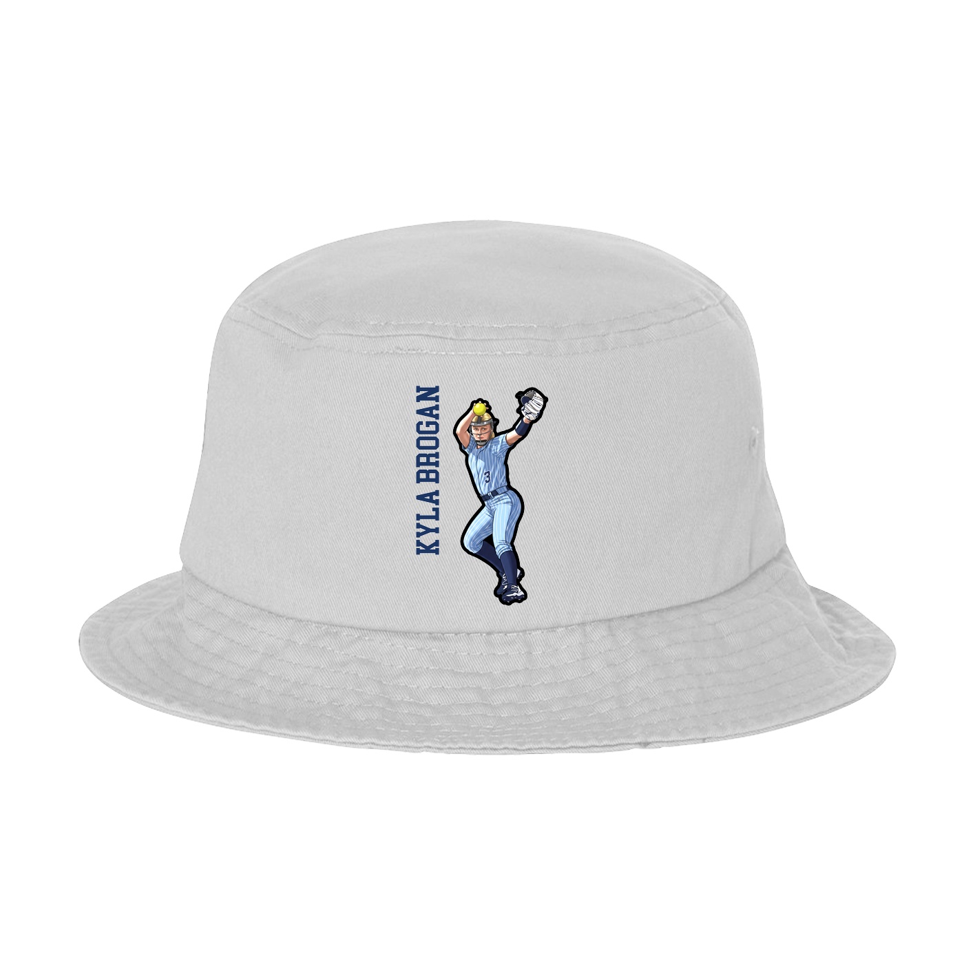 Bucket Cap — Name Vertical in White