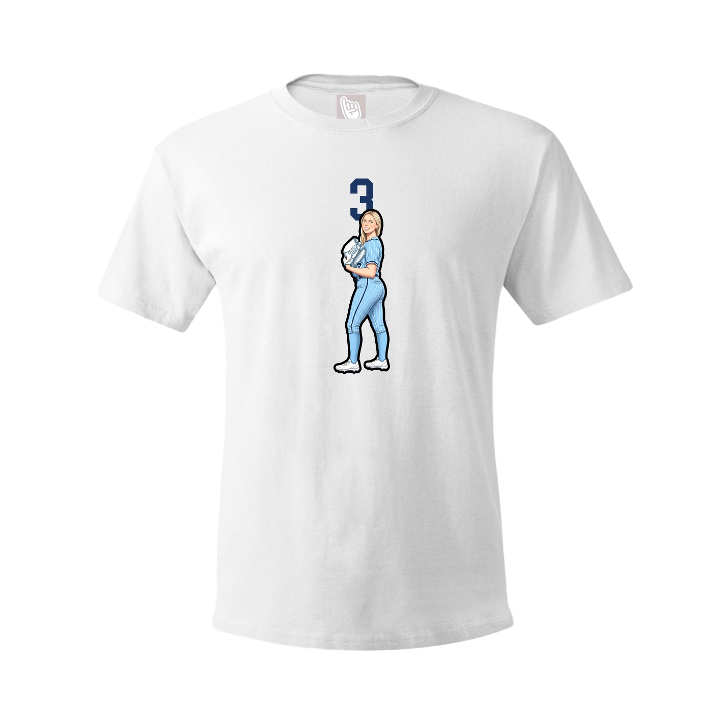 Youth Tee — Number Top in White