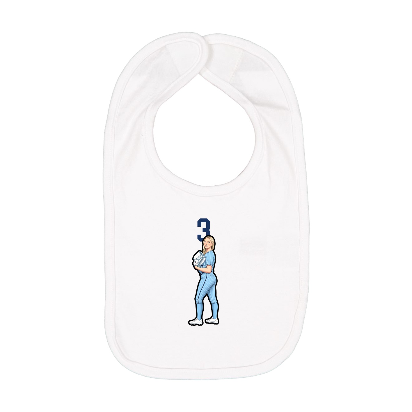 Infant Bib — Number Top in White