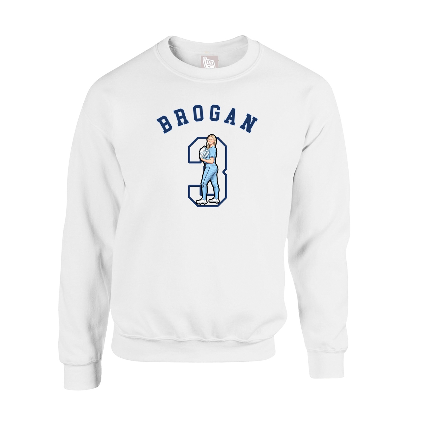 Fleece Crew — Shirsey Arch in White