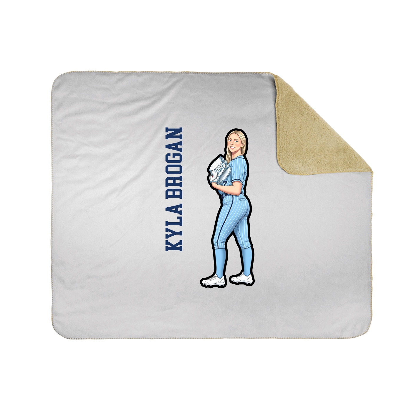 Throw Blanket — Name Vertical in White