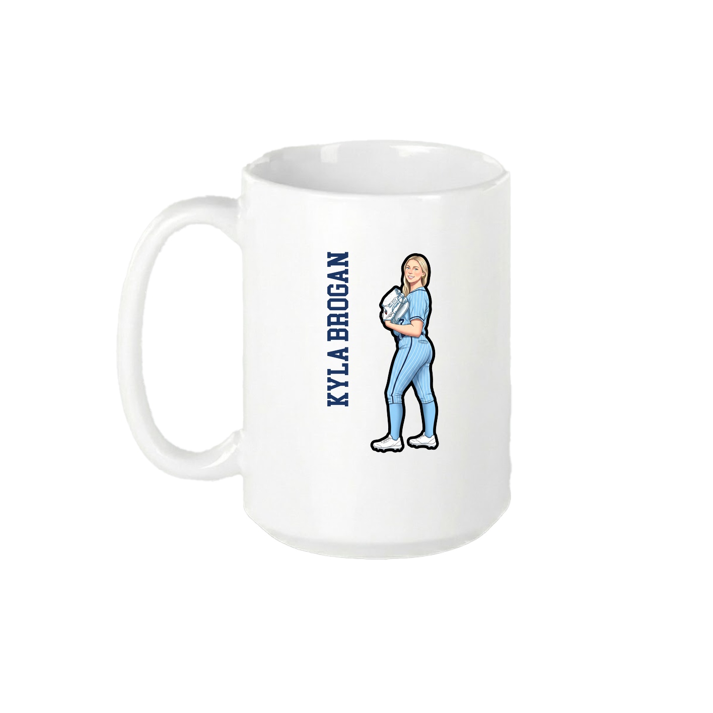 15oz Coffee Mug — Name Vertical in White