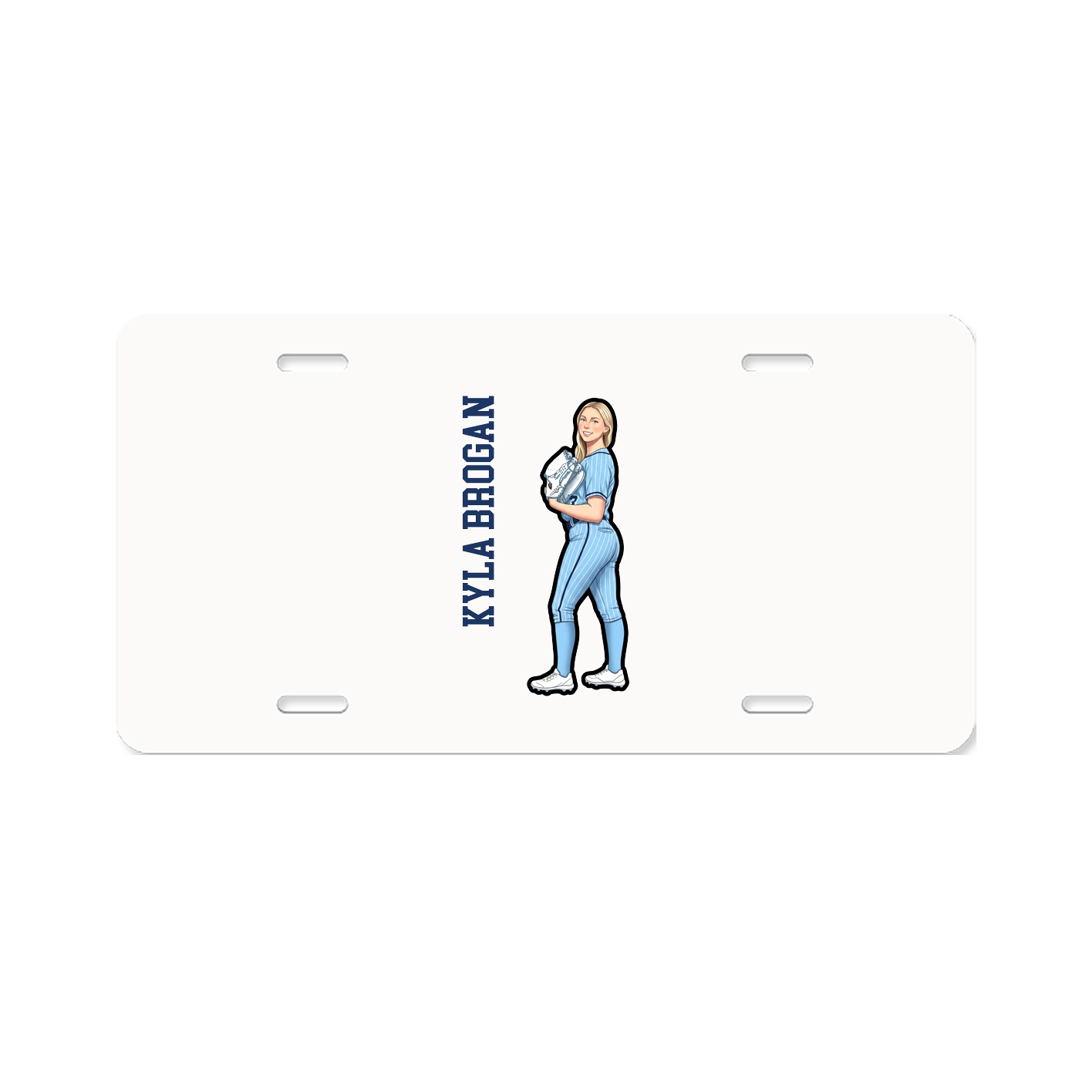 License Plate — Name Vertical in Classic