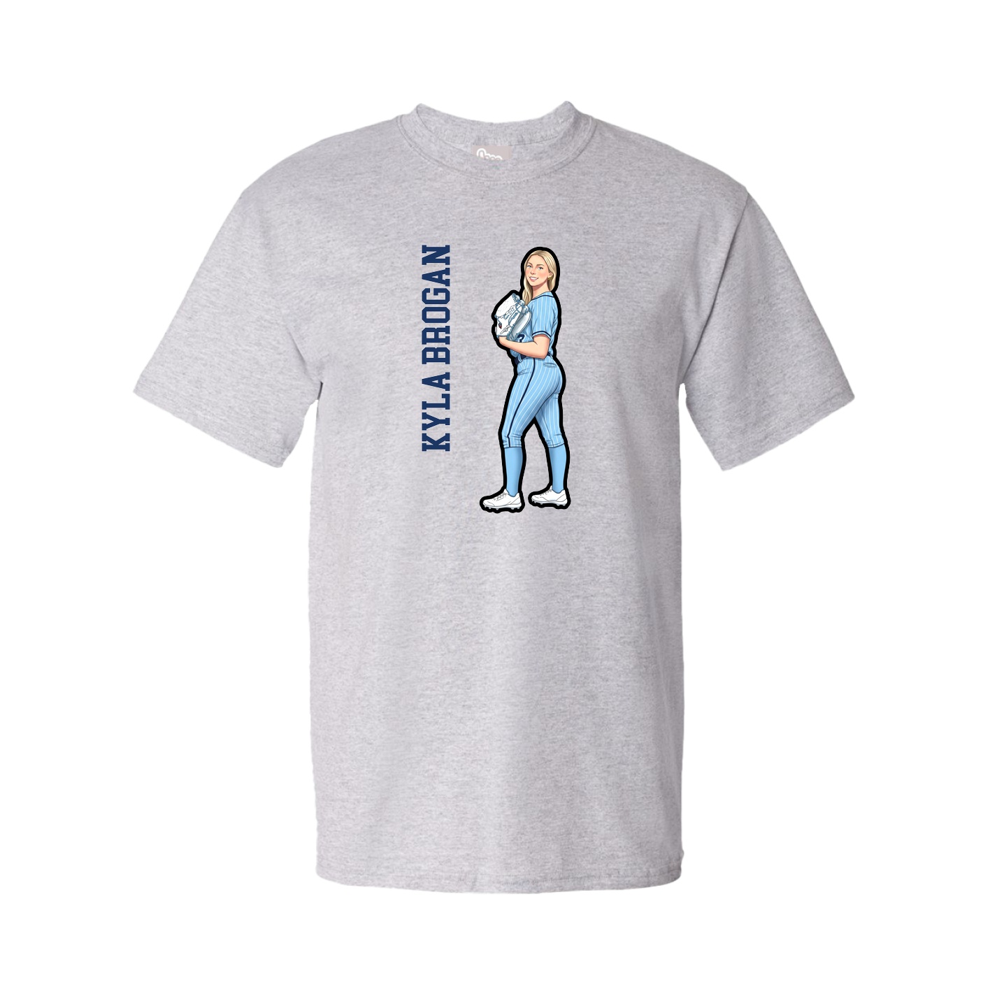 Youth Tee — Name Vertical in Grey