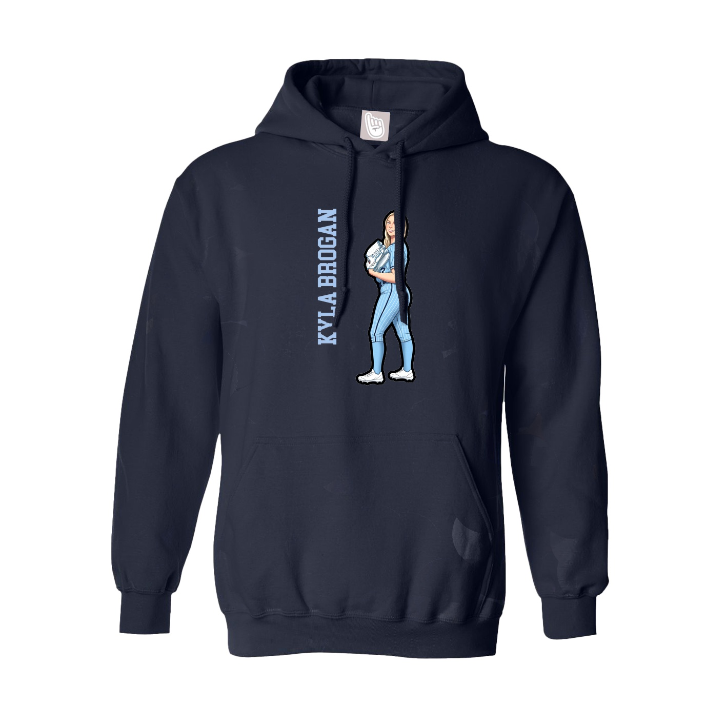 Hoodie — Name Vertical in Navy
