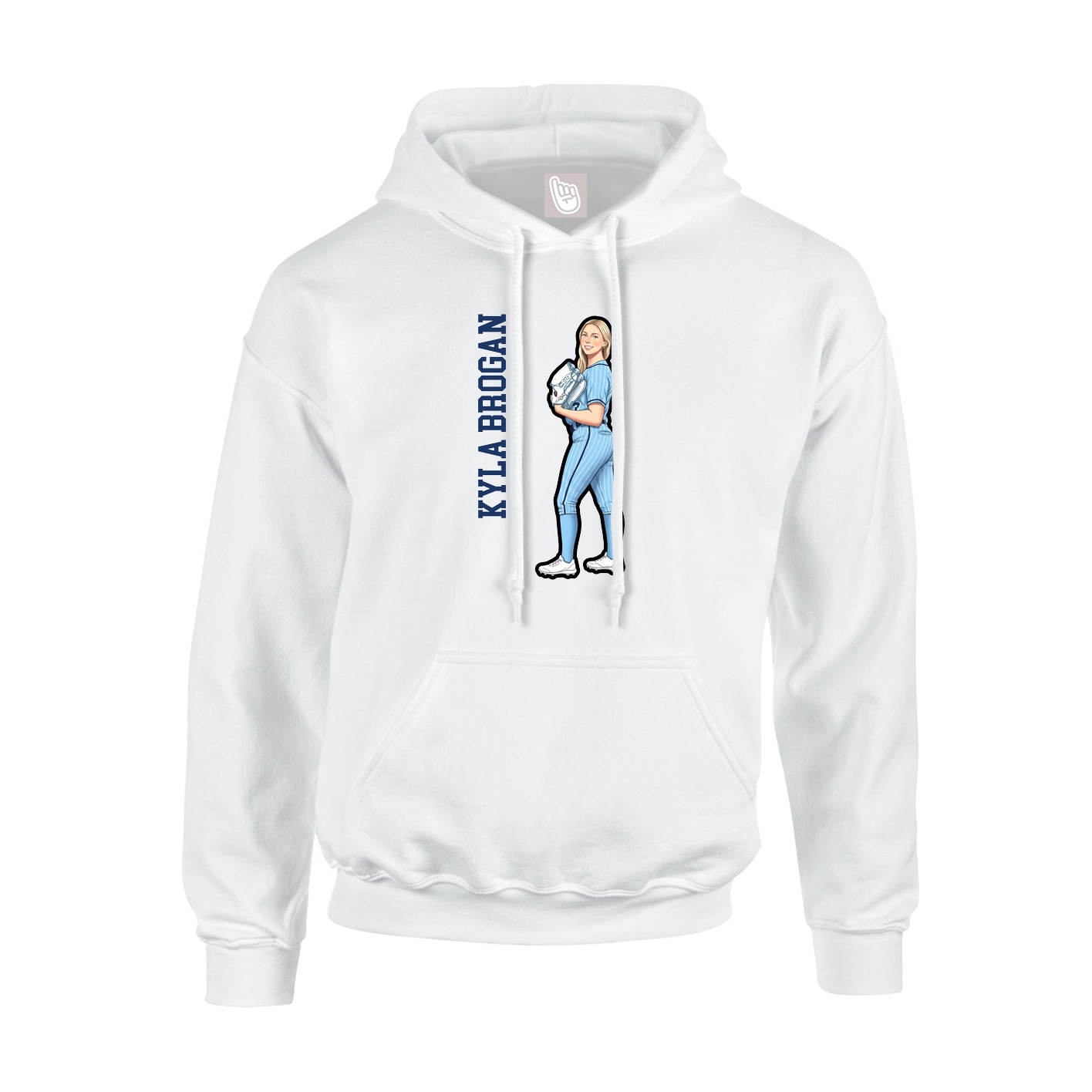 Hoodie — Name Vertical in White