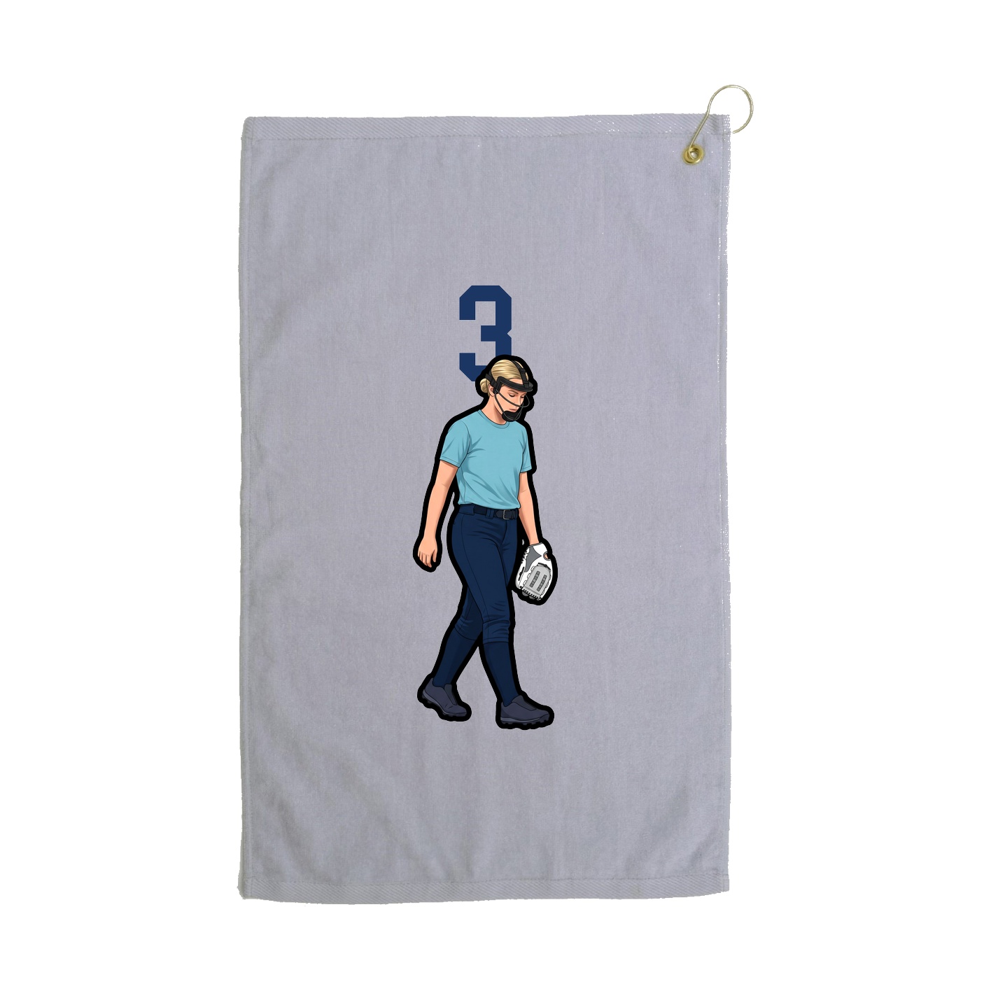 Golf Towel — Number Top in Grey