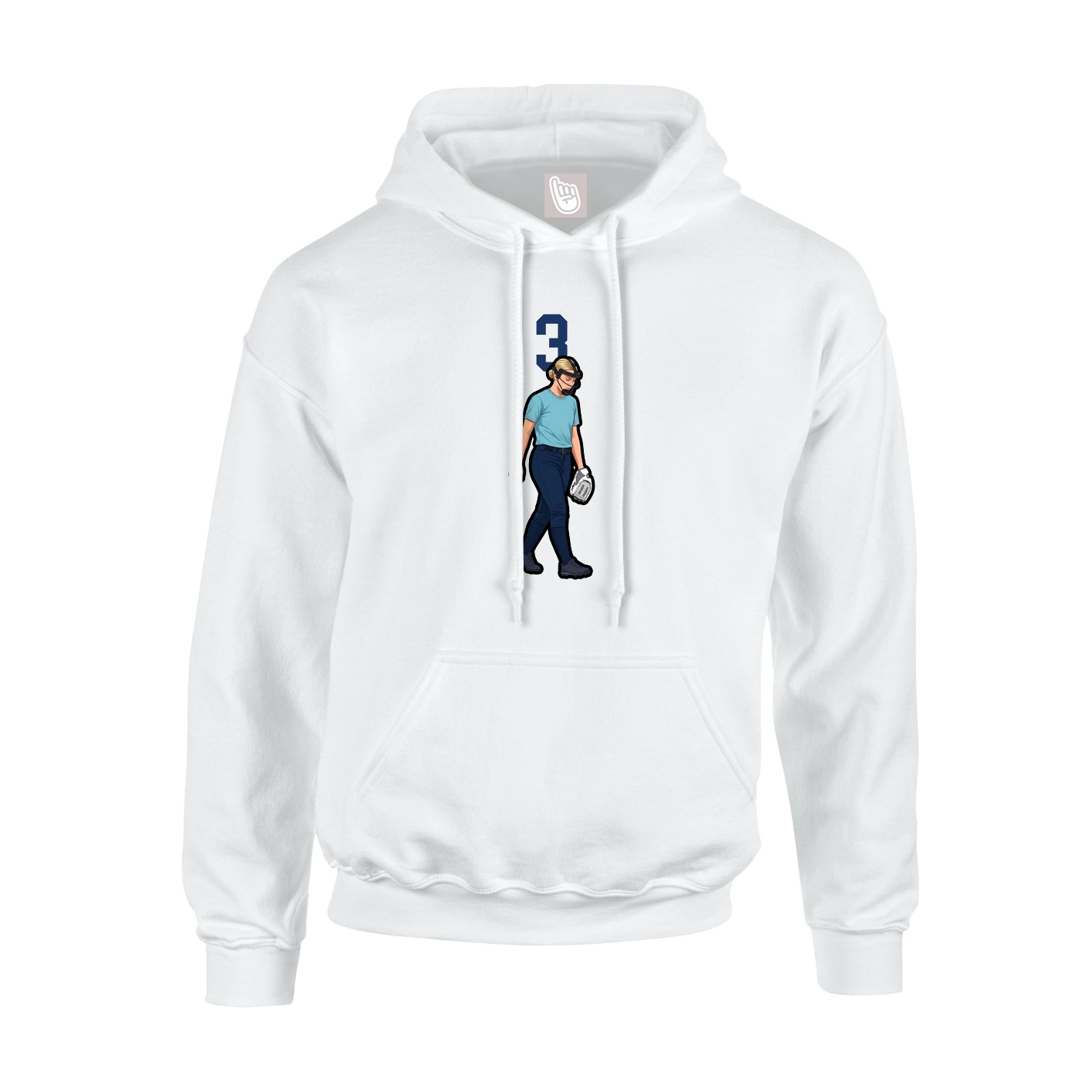 Youth Hoodie — Number Top in White