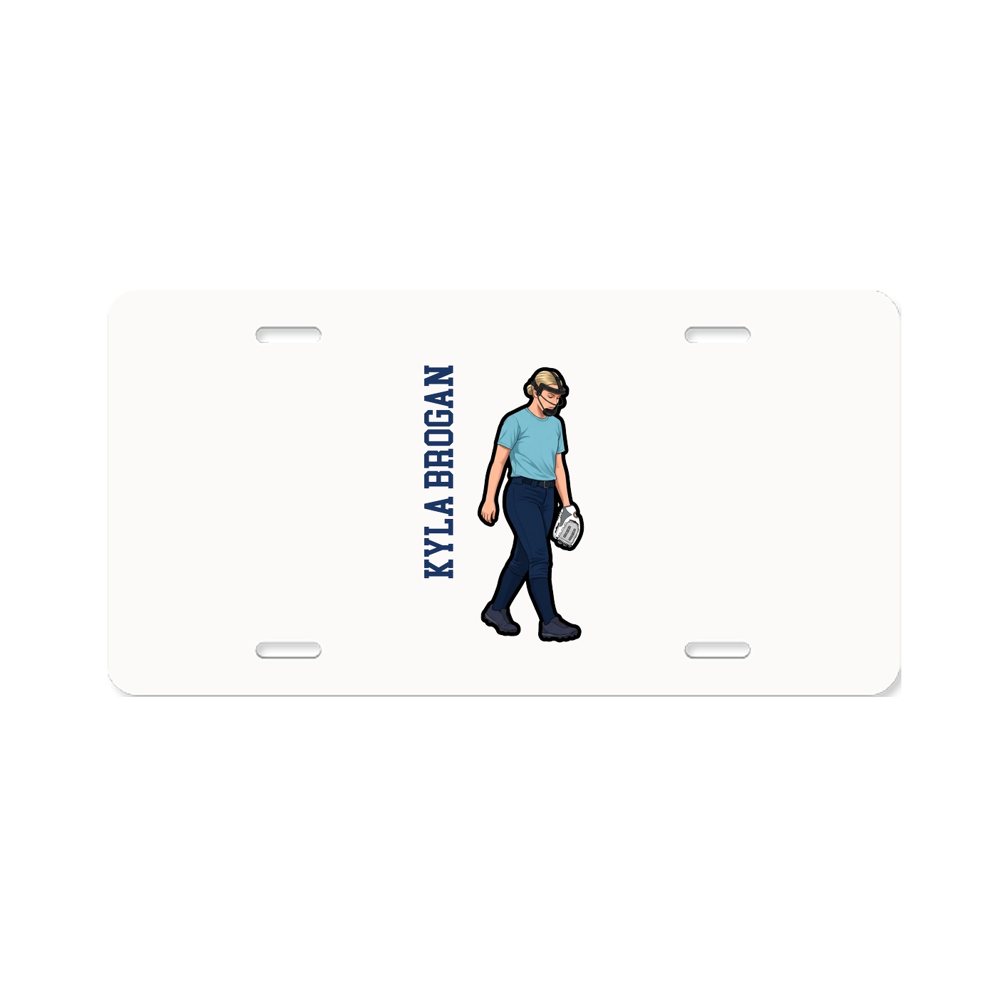 License Plate — Name Vertical in Classic