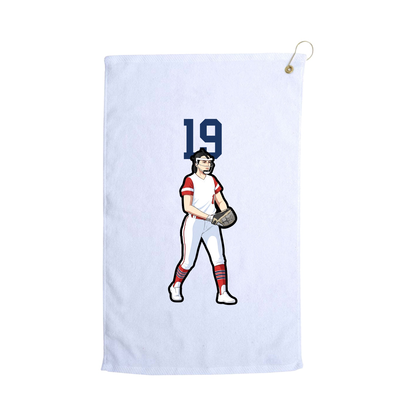 Golf Towel — Number Top in White