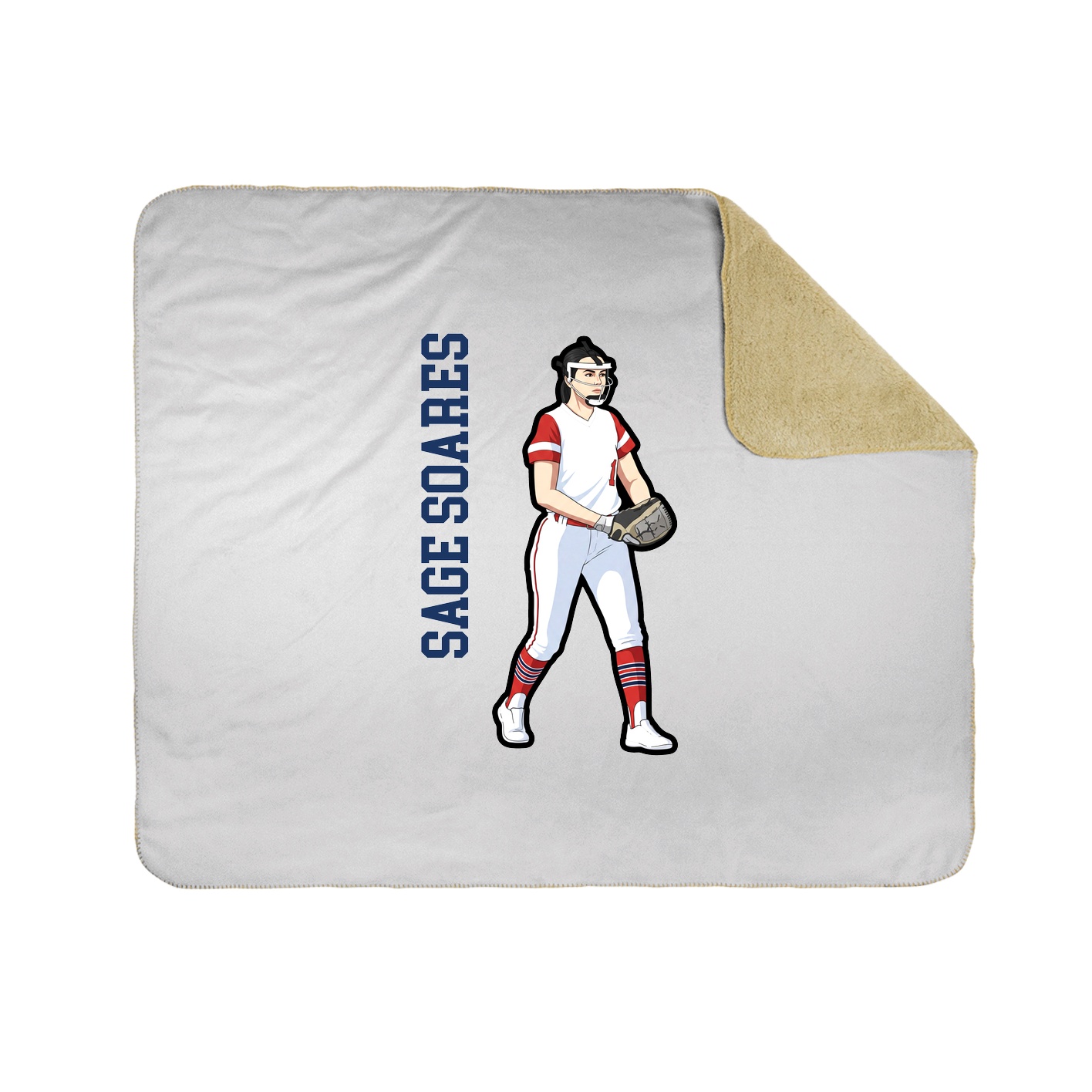 Throw Blanket — Name Vertical in White
