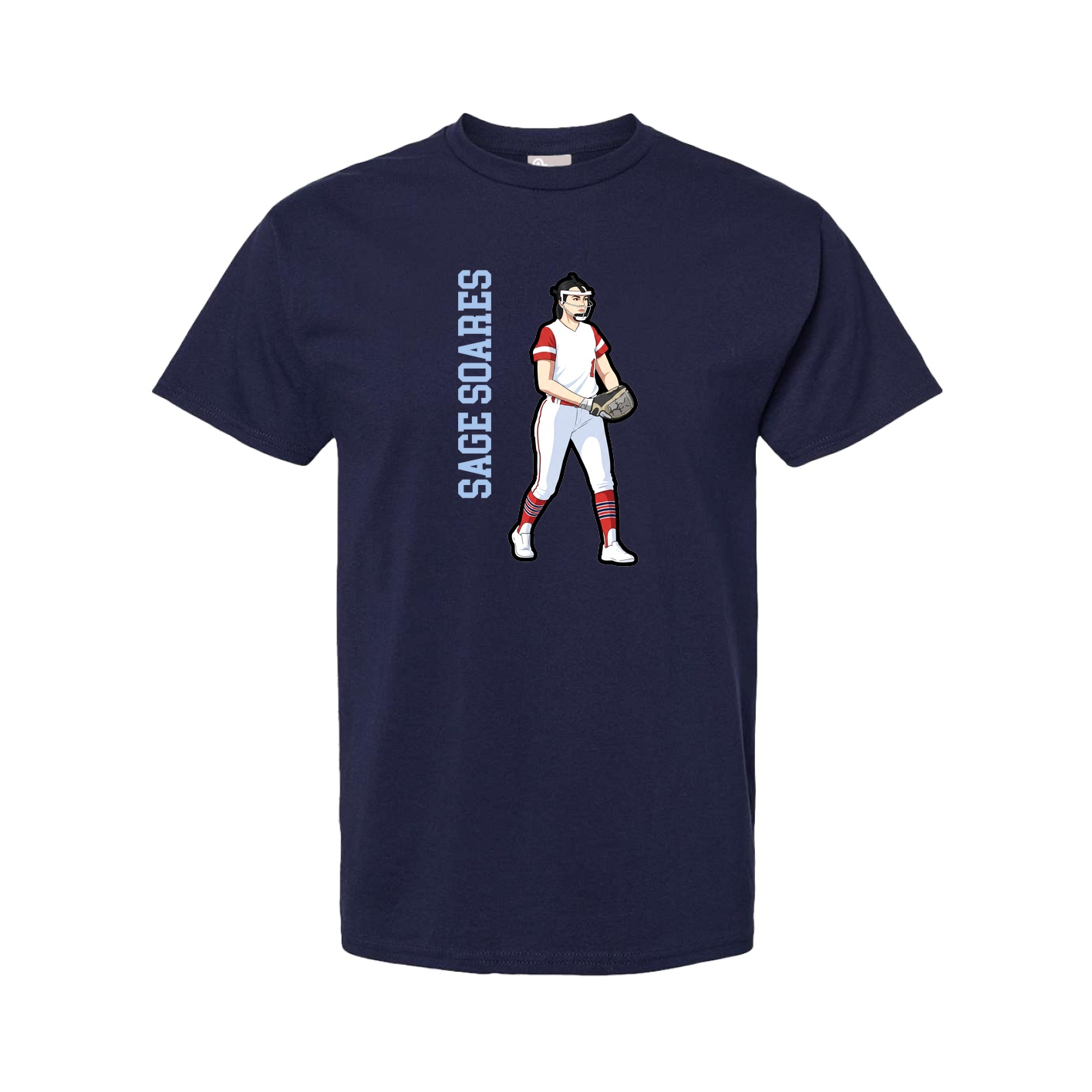 Youth Tee — Name Vertical in Navy