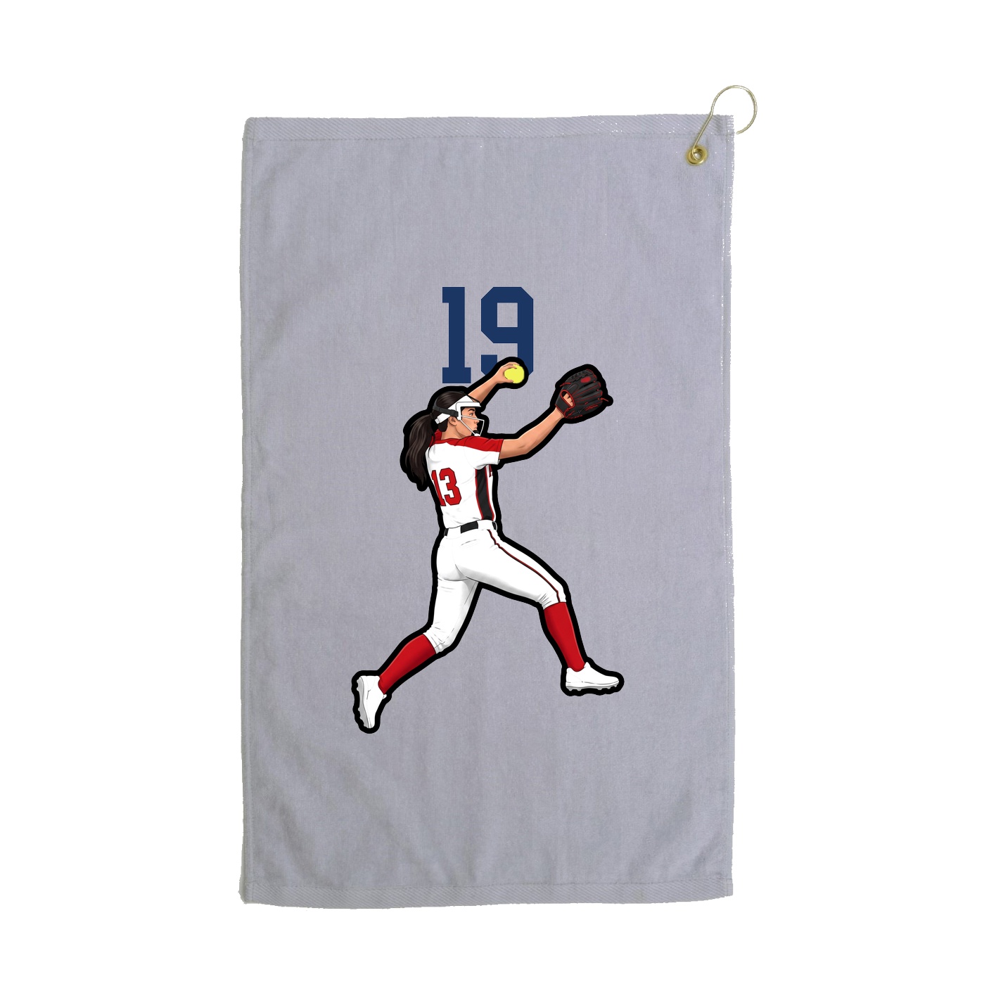 Golf Towel — Number Top in Grey
