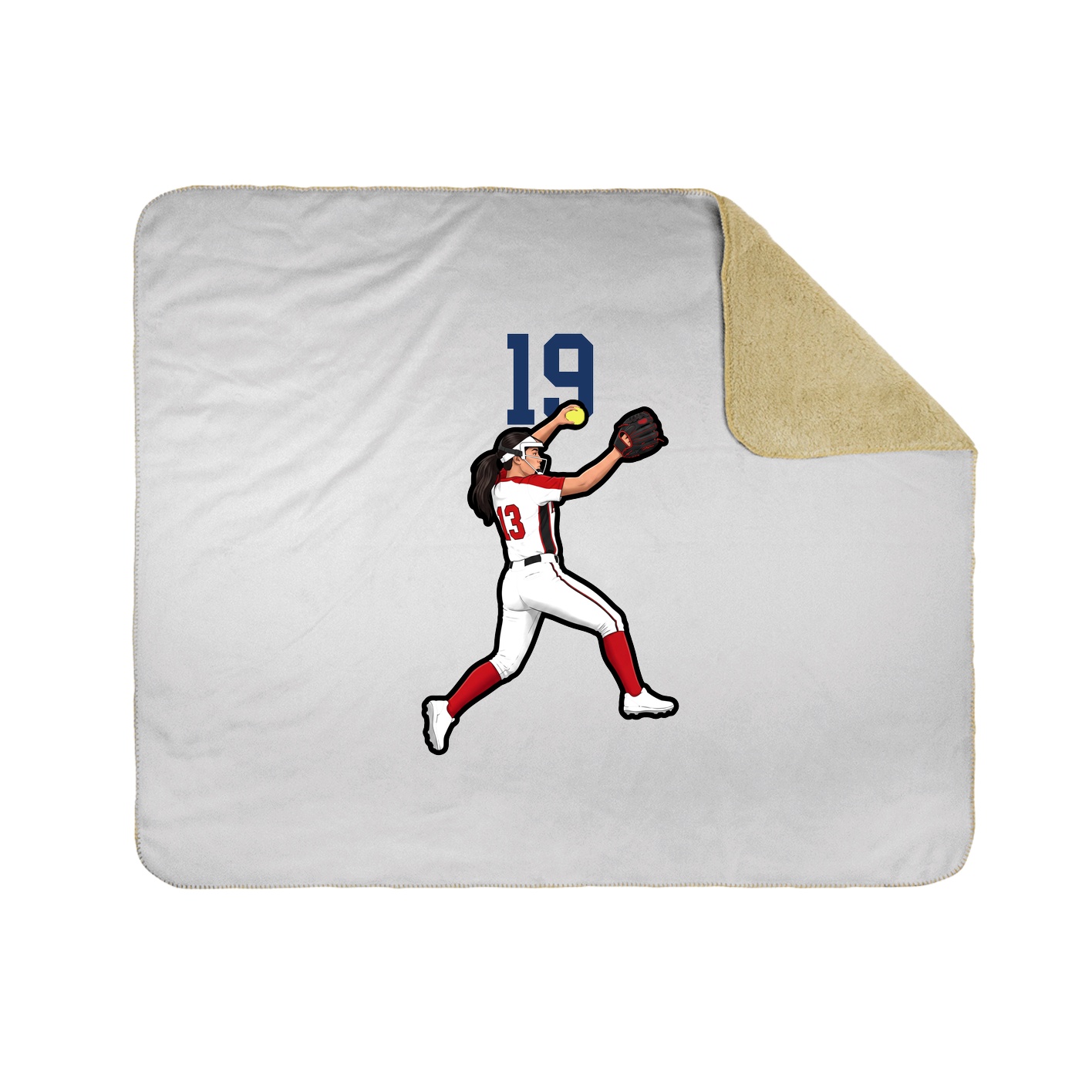 Throw Blanket — Number Top in White