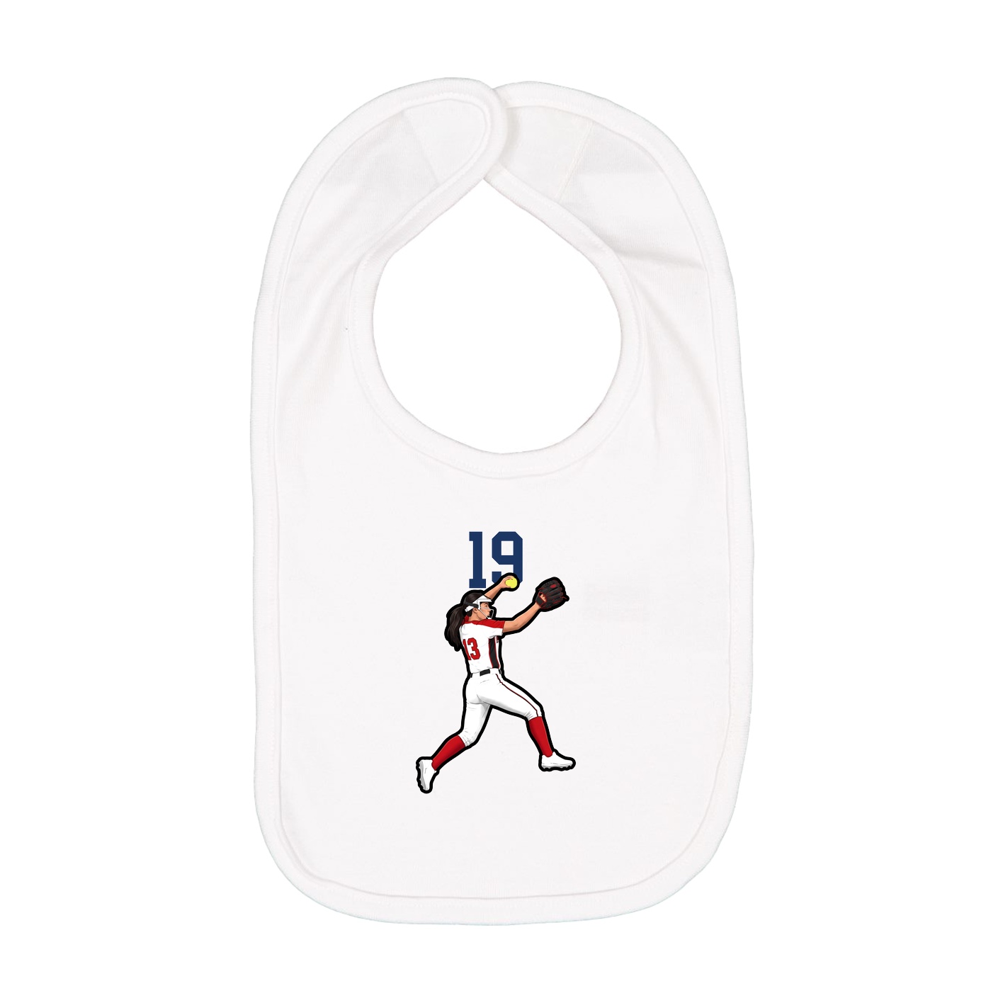 Infant Bib — Number Top in White
