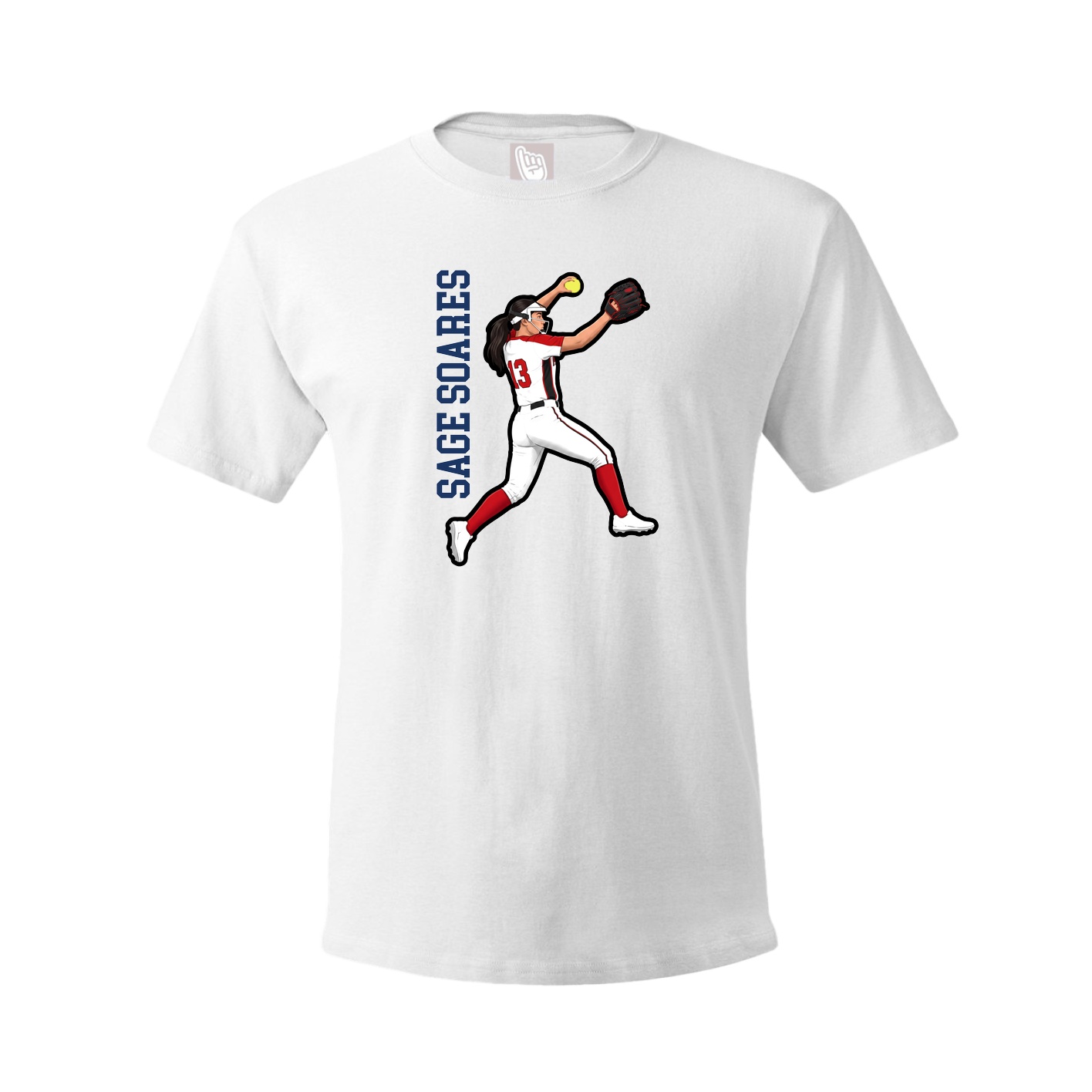 Tee — Name Vertical in White