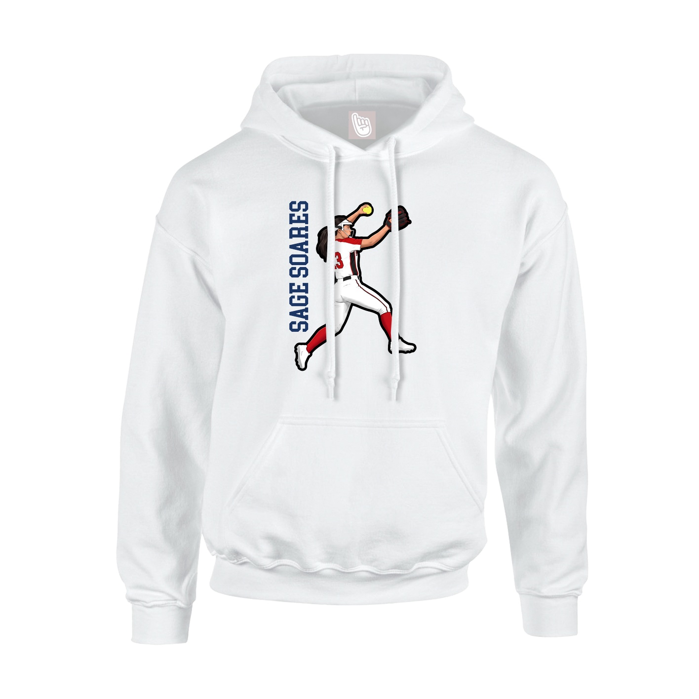 Hoodie — Name Vertical in White