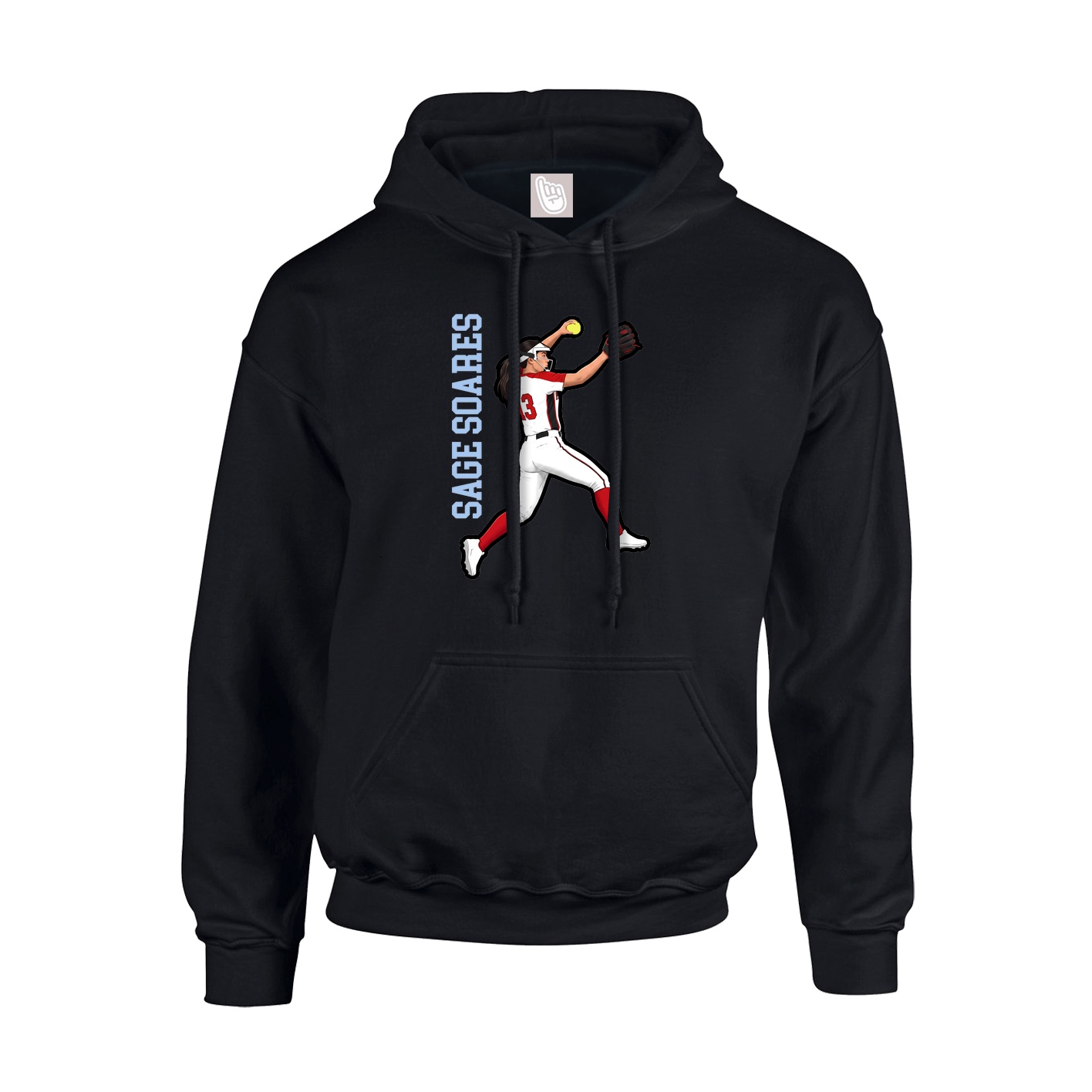 Youth Hoodie — Name Vertical in Black