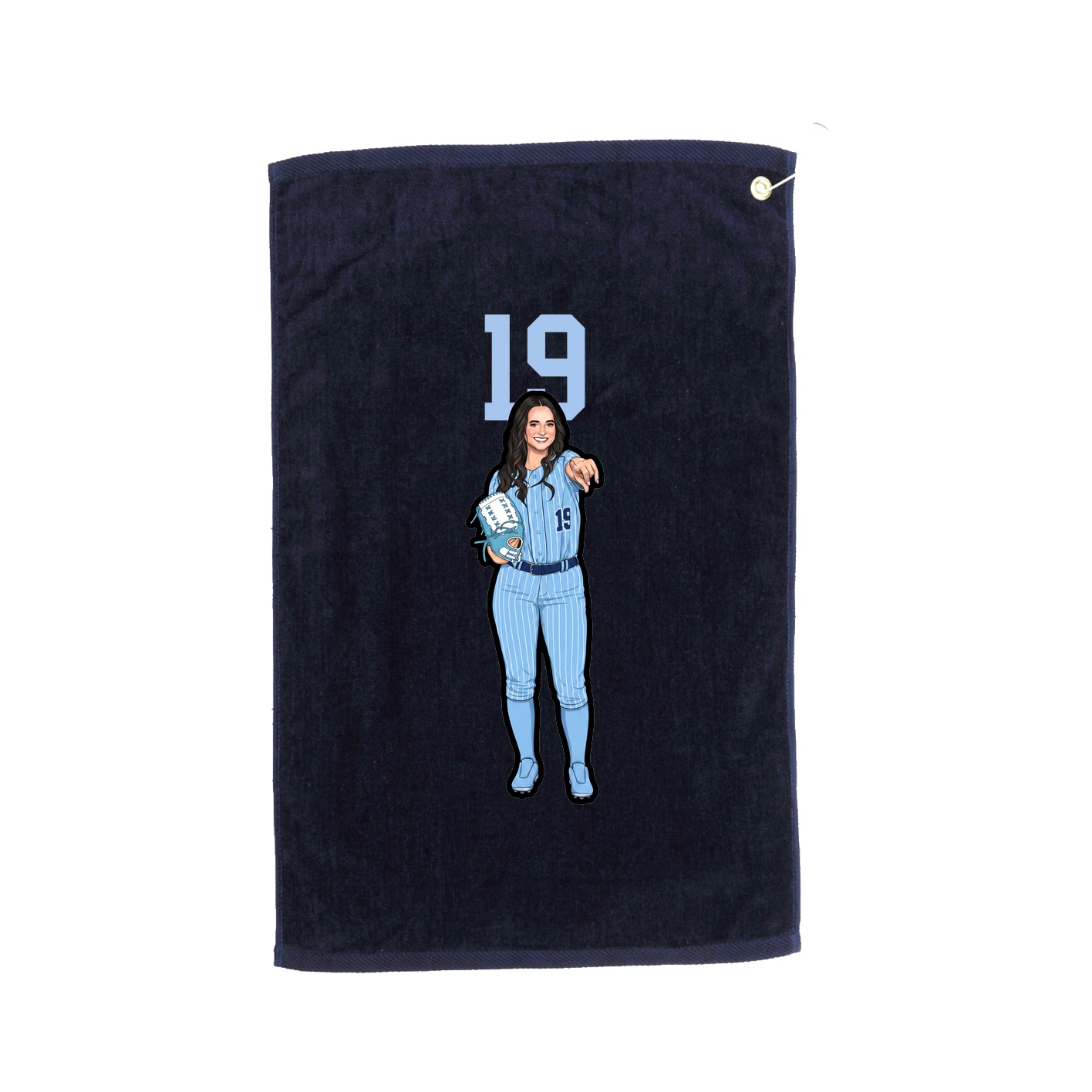 Golf Towel — Number Top in Navy