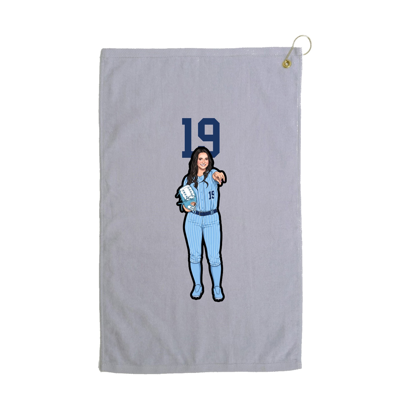 Golf Towel — Number Top in Grey