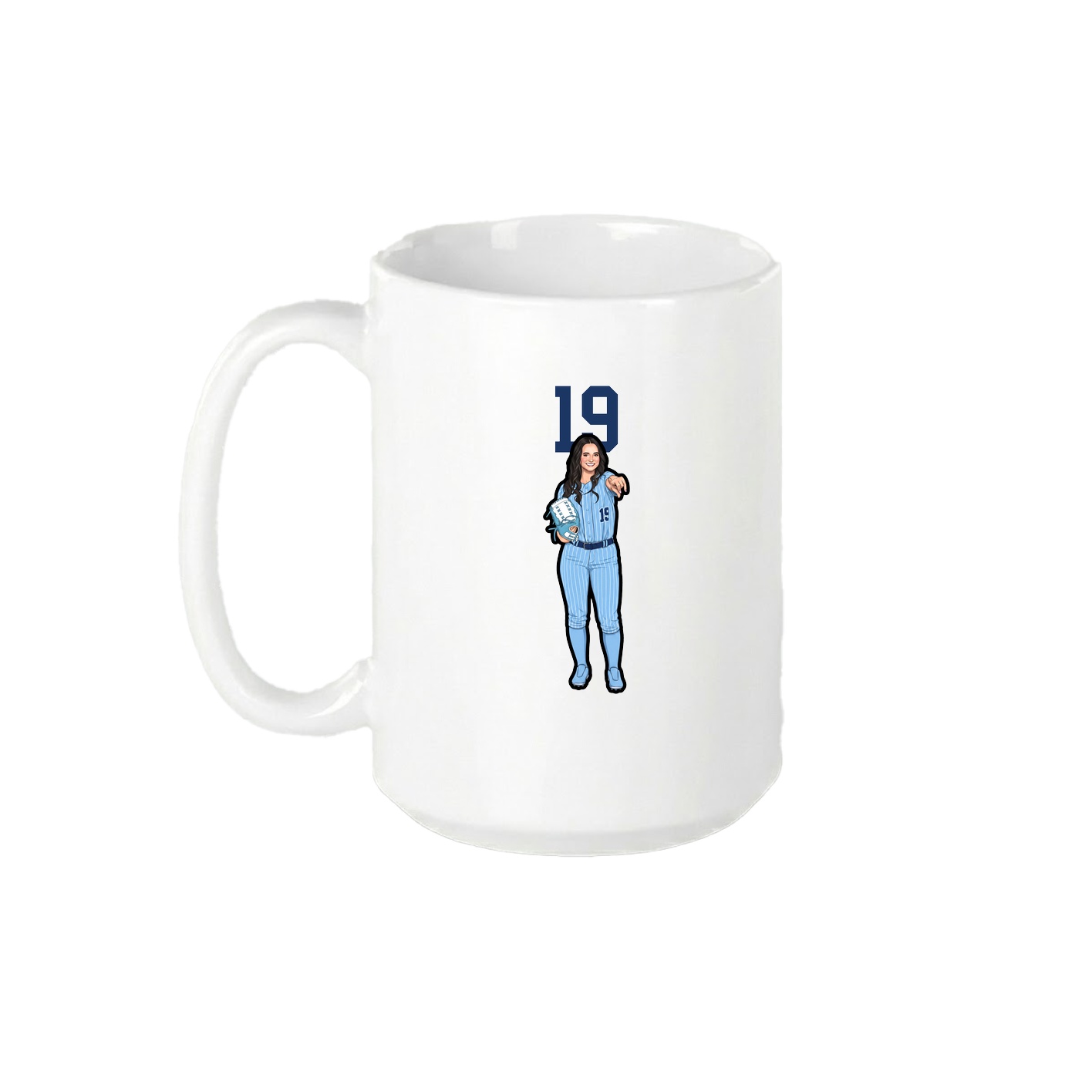 15oz Coffee Mug — Number Top in White