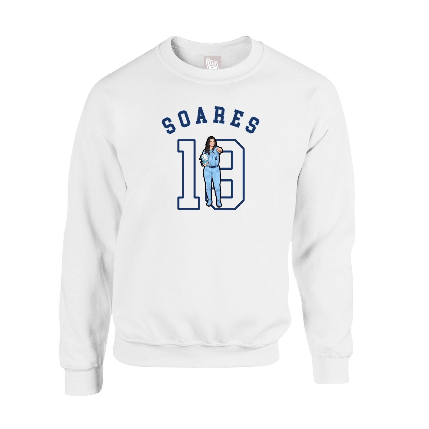 Fleece Crew — Shirsey Arch in White
