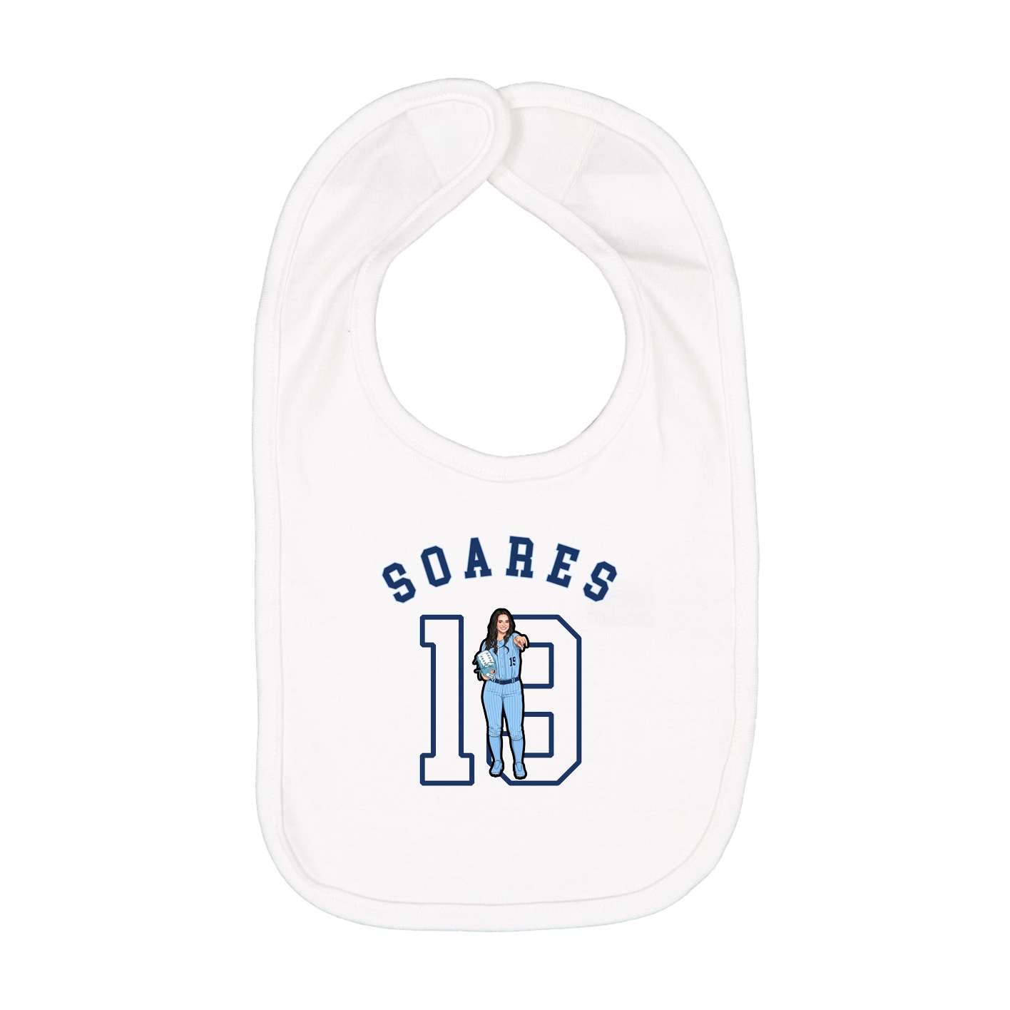 Infant Bib — Shirsey Arch in White