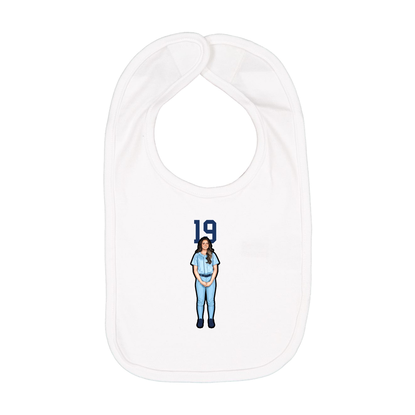 Infant Bib — Number Top in White