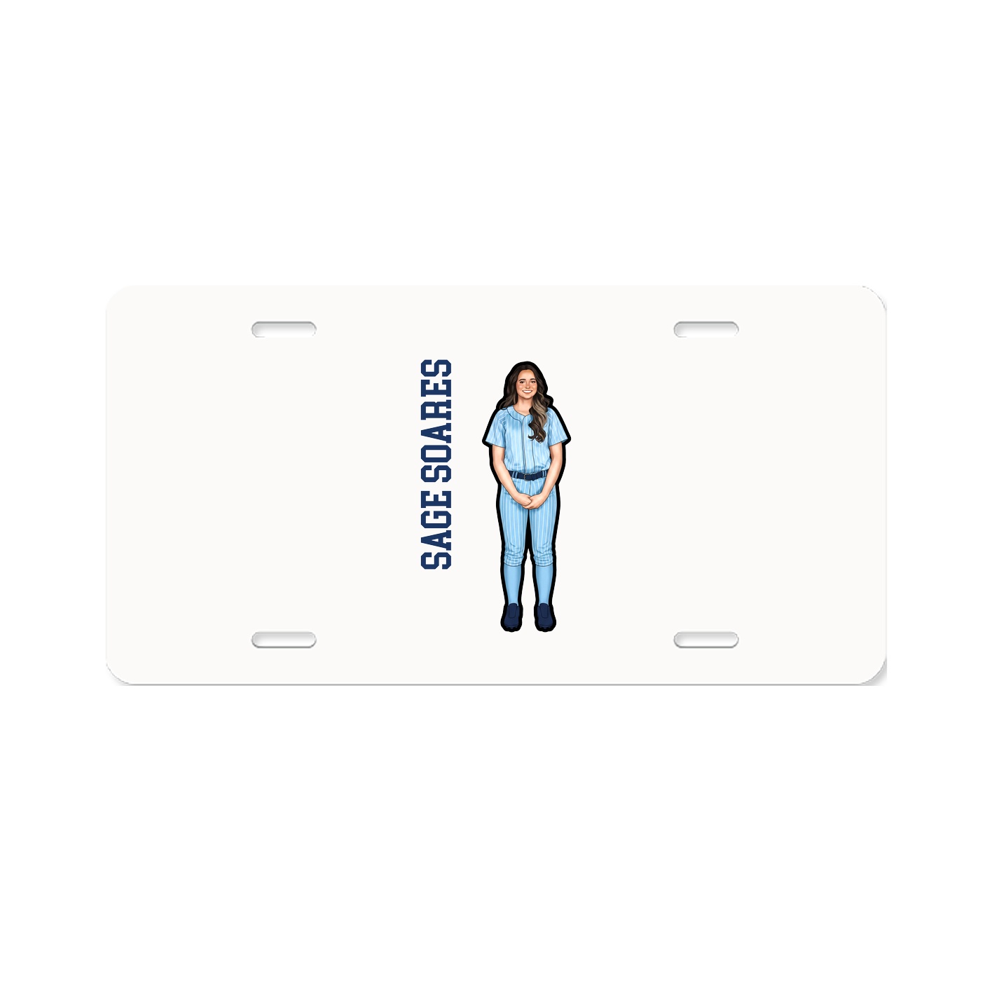 License Plate — Name Vertical in Classic