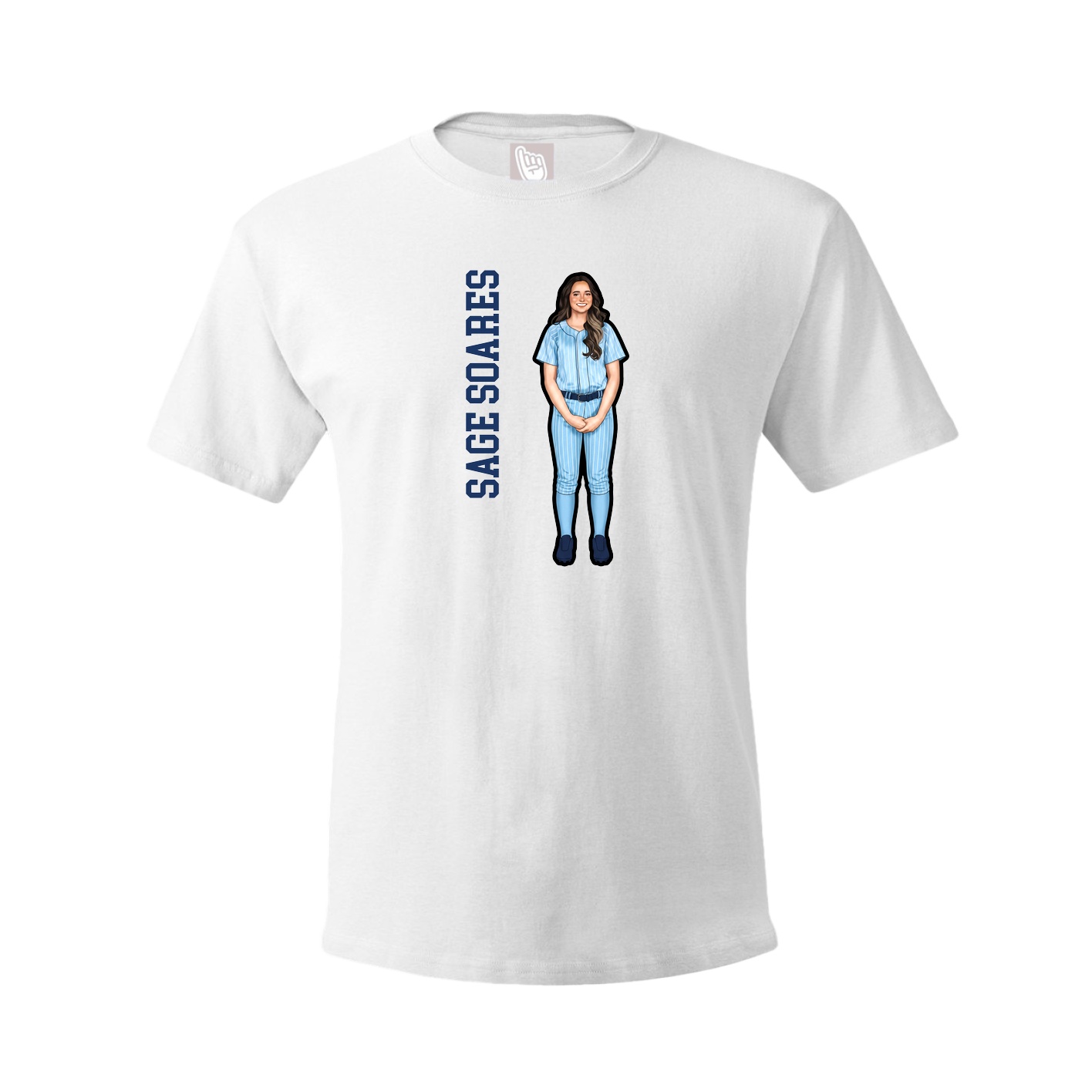 Youth Tee — Name Vertical in White