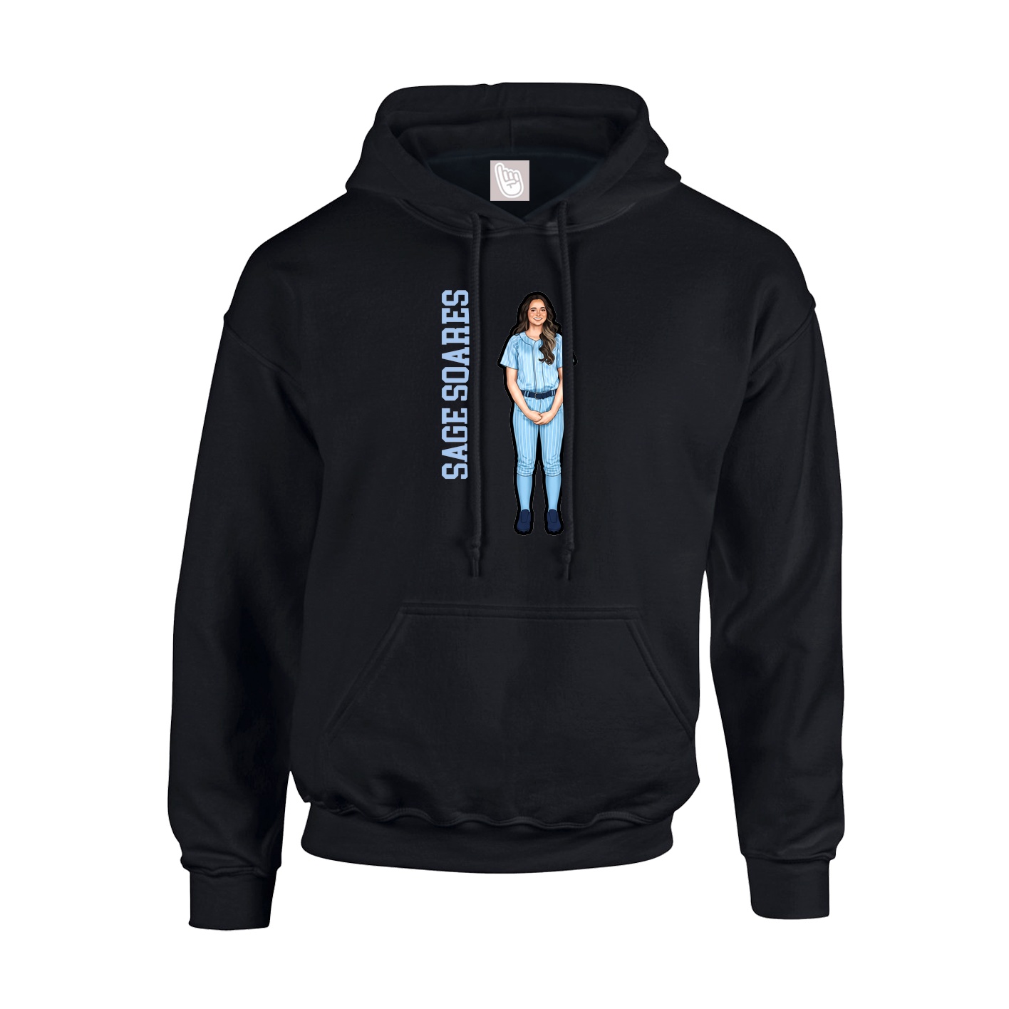 Youth Hoodie — Name Vertical in Black