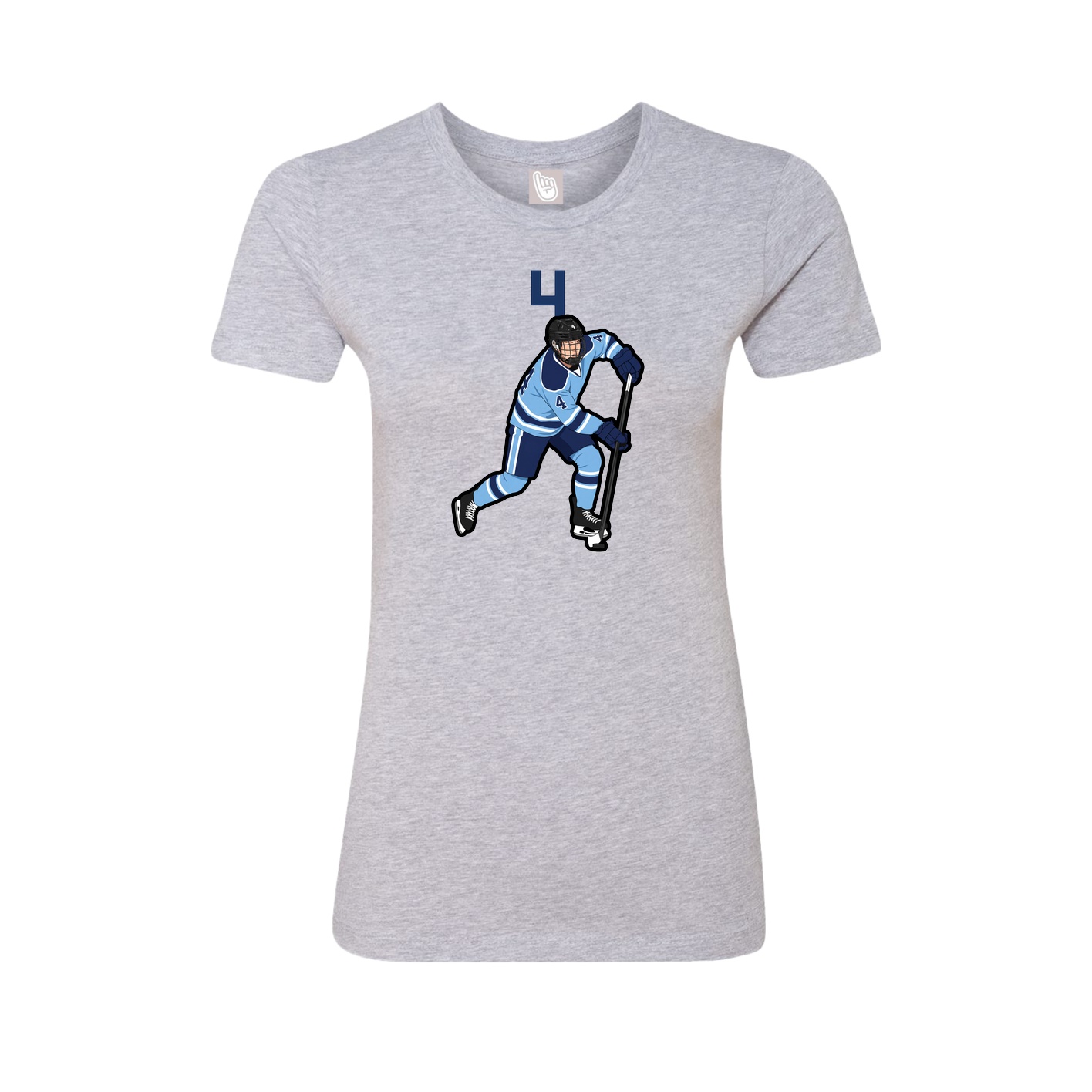 Fitted Women's Tee — Number Top in Grey