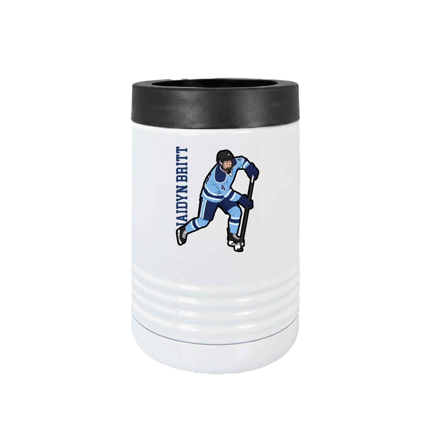 Beverage Holder — Name Vertical in White