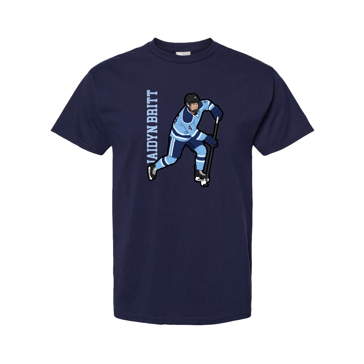 Youth Tee — Name Vertical in Navy