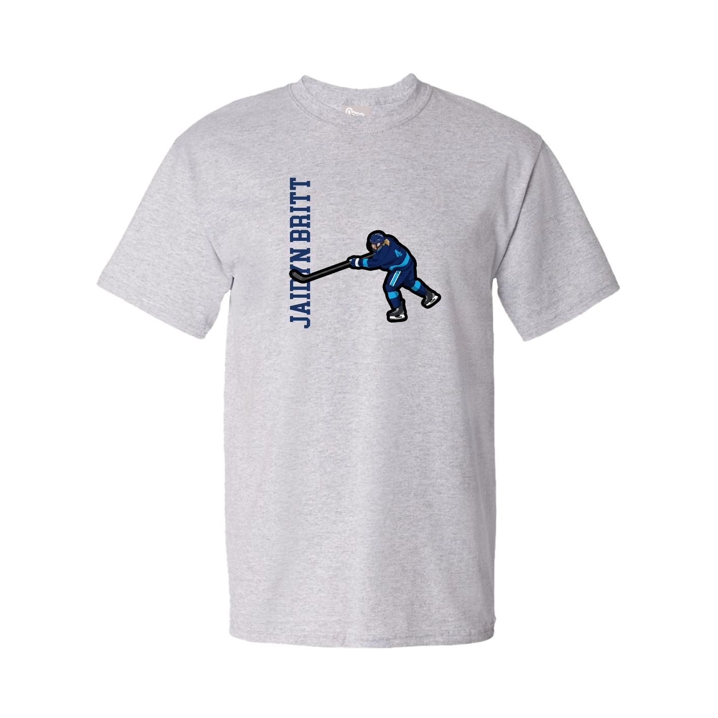 Tee — Name Vertical in Grey