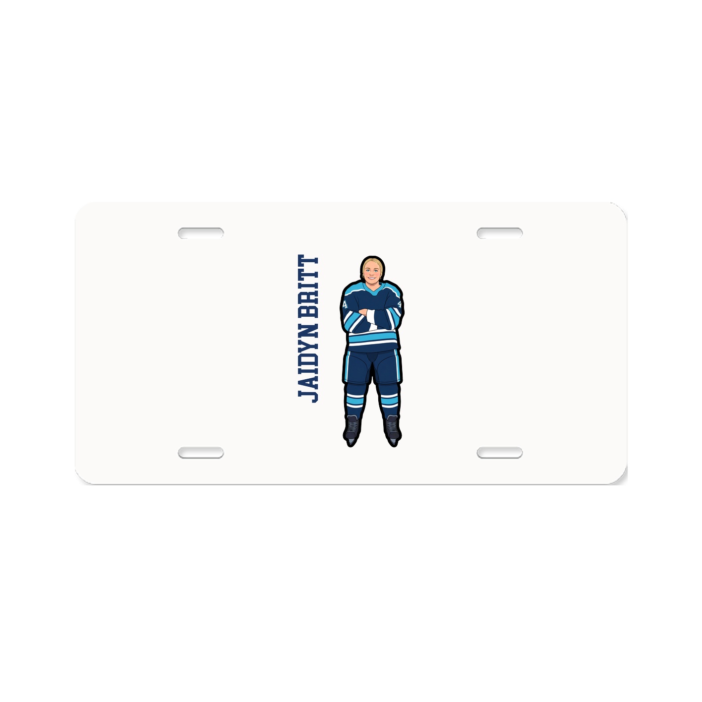 License Plate — Name Vertical in Classic