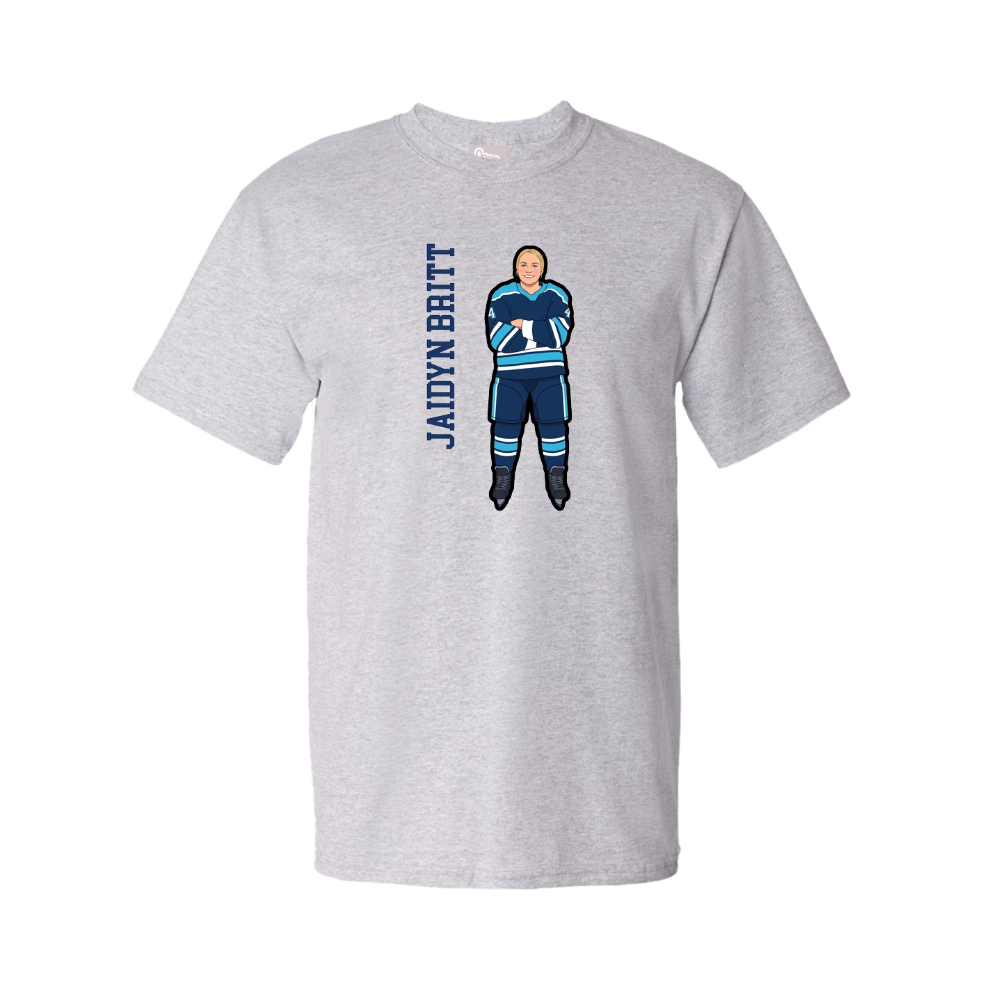 Youth Tee — Name Vertical in Grey