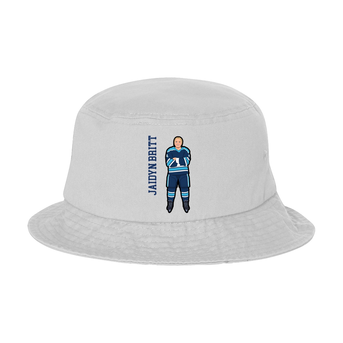 Bucket Cap — Name Vertical in White