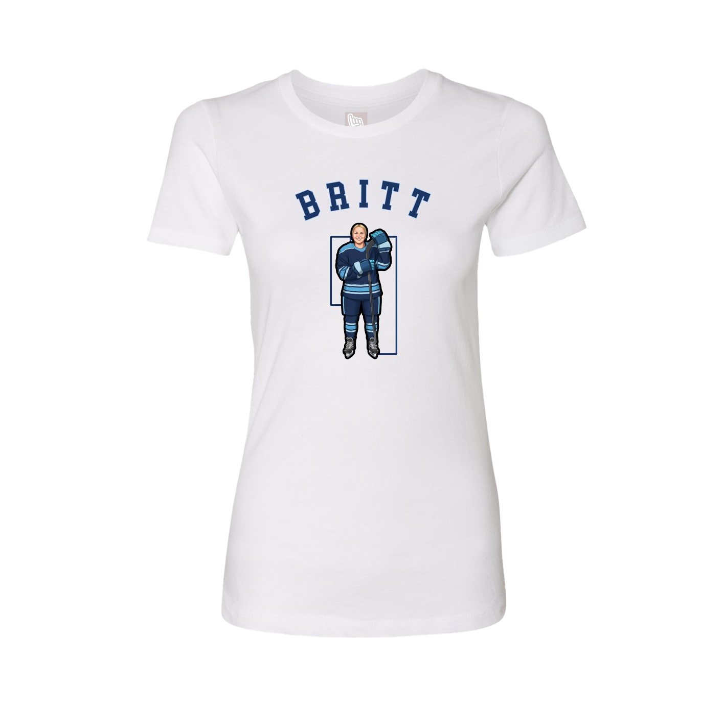Fitted Women's Tee — Shirsey Arch in White