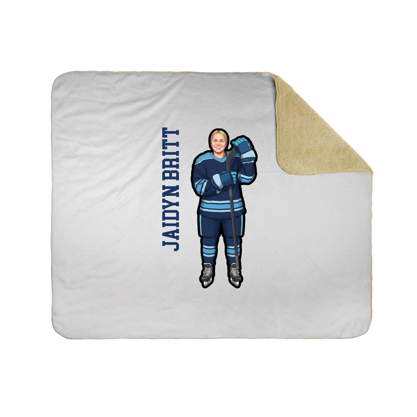 Throw Blanket — Name Vertical in White