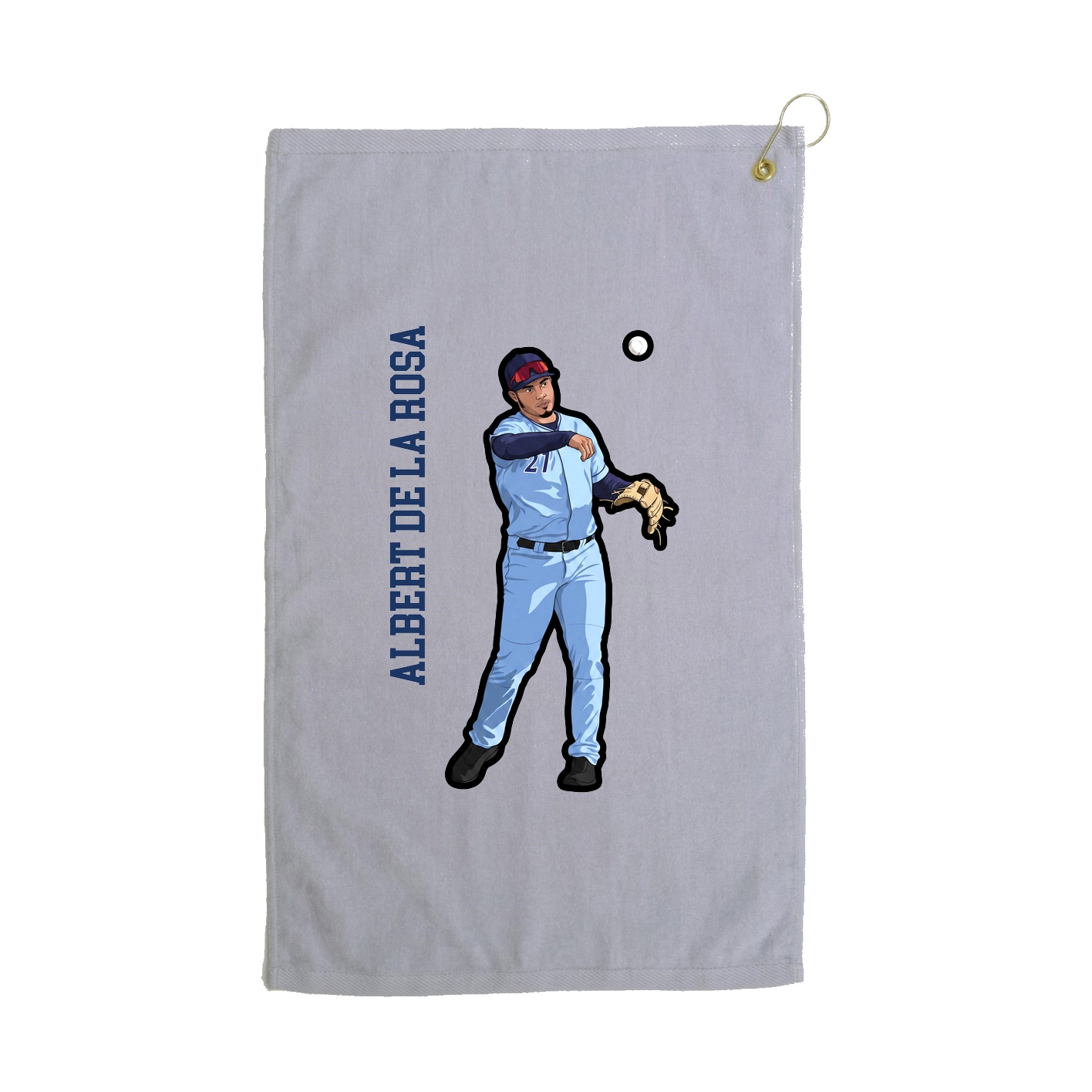 Golf Towel — Name Vertical in Grey