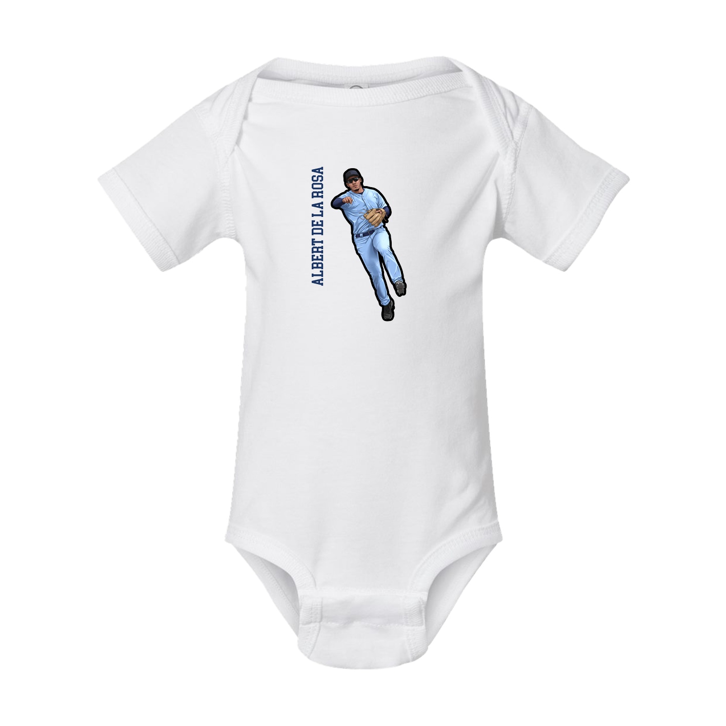 Baby Onesie — Name Vertical in White