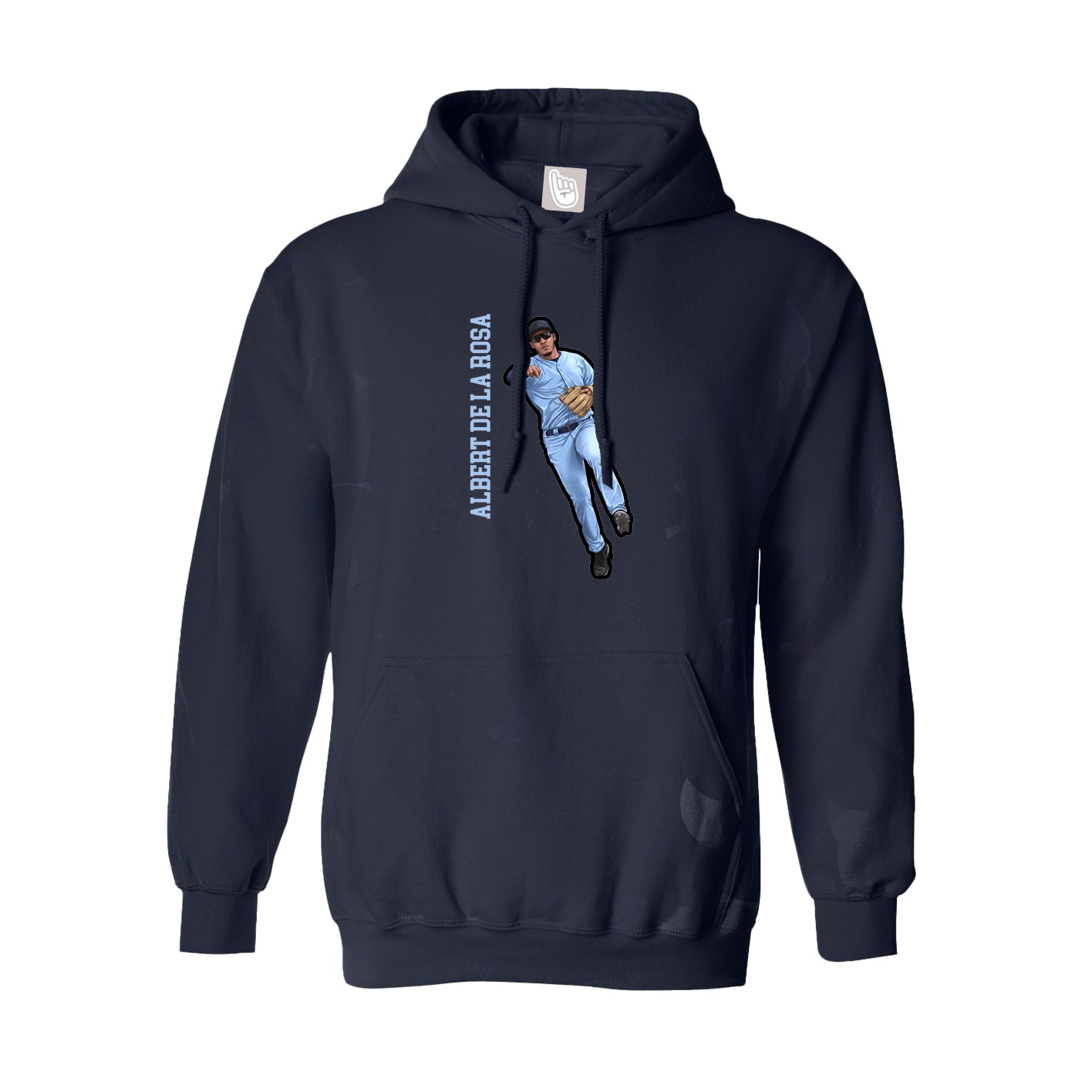 Hoodie — Name Vertical in Navy