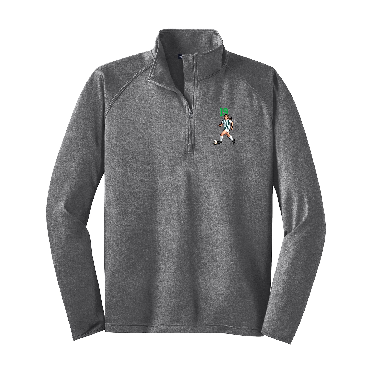 Q-Zip Pullover — Number Top in Grey