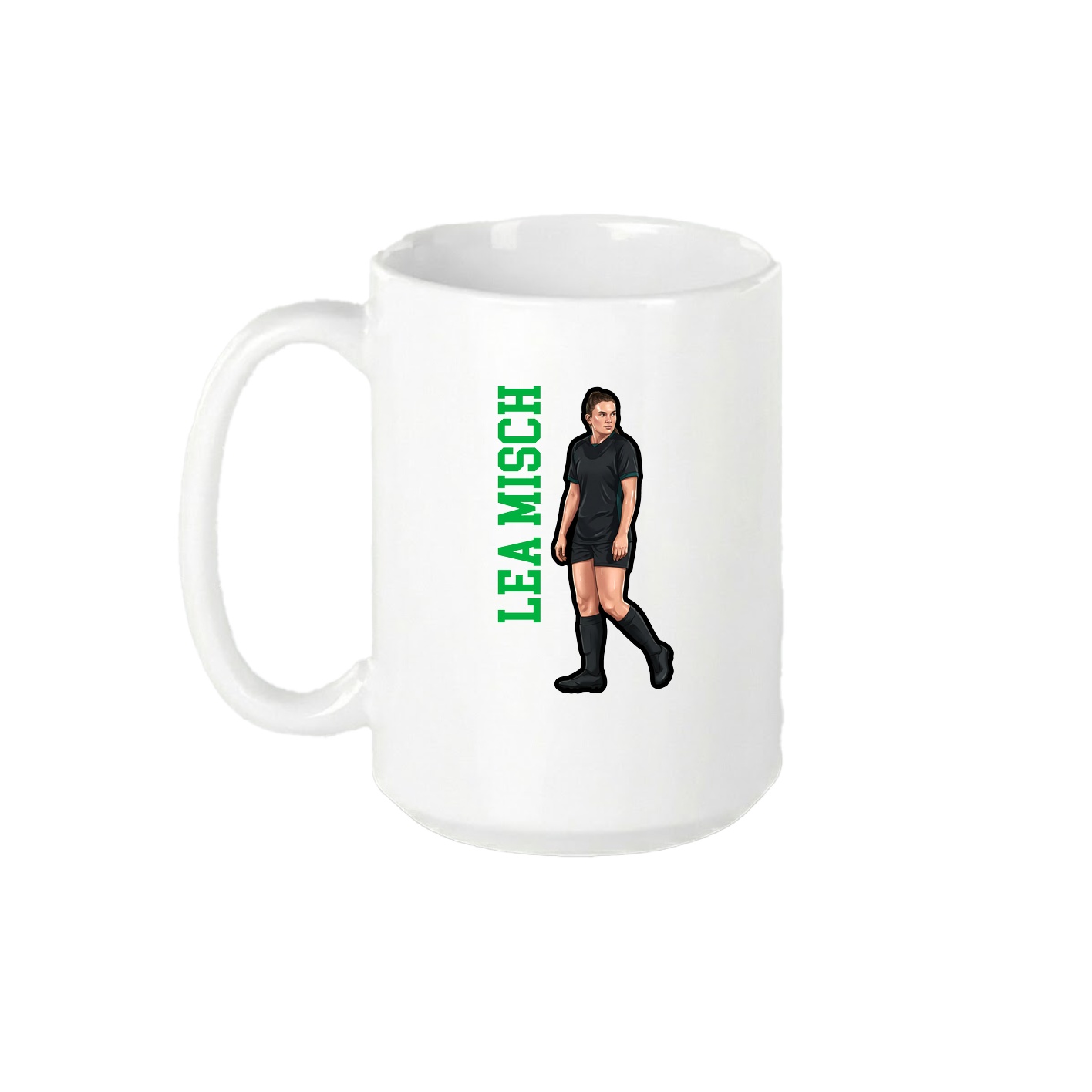 15oz Coffee Mug — Name Vertical in White