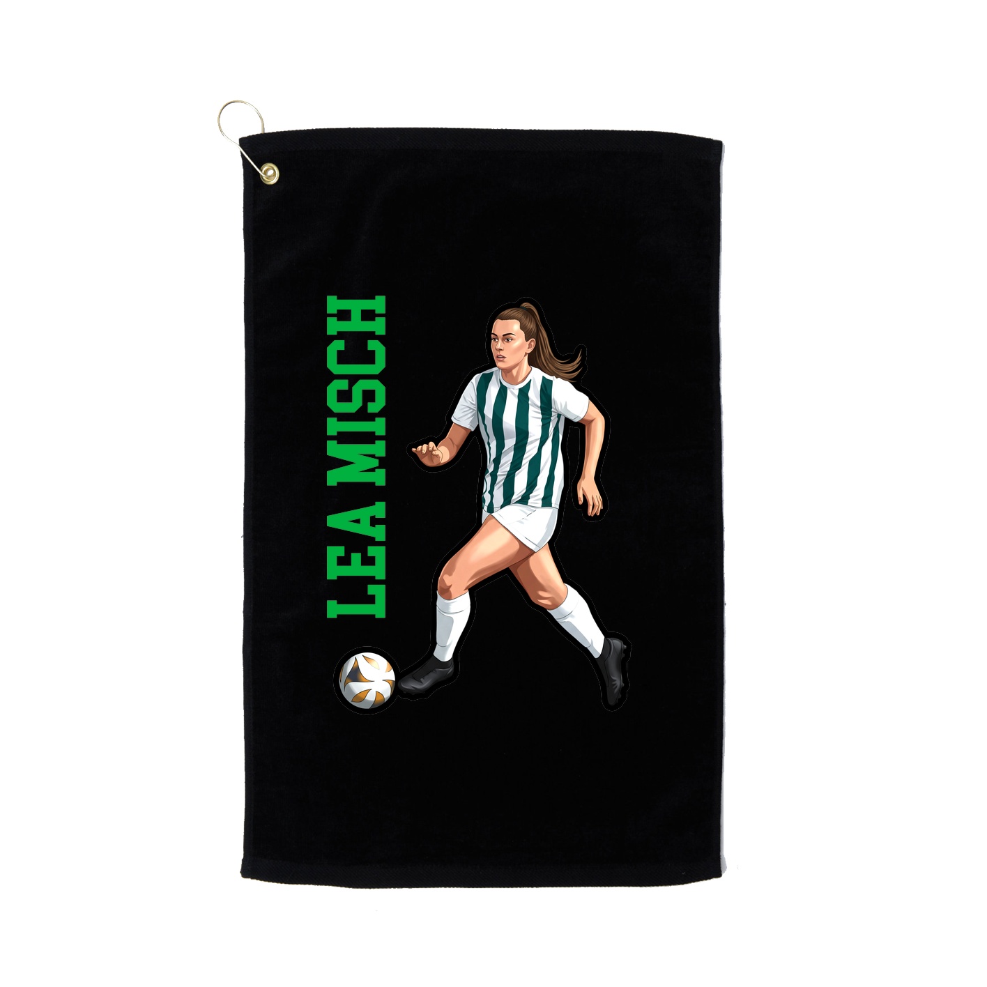 Golf Towel — Name Vertical in Black