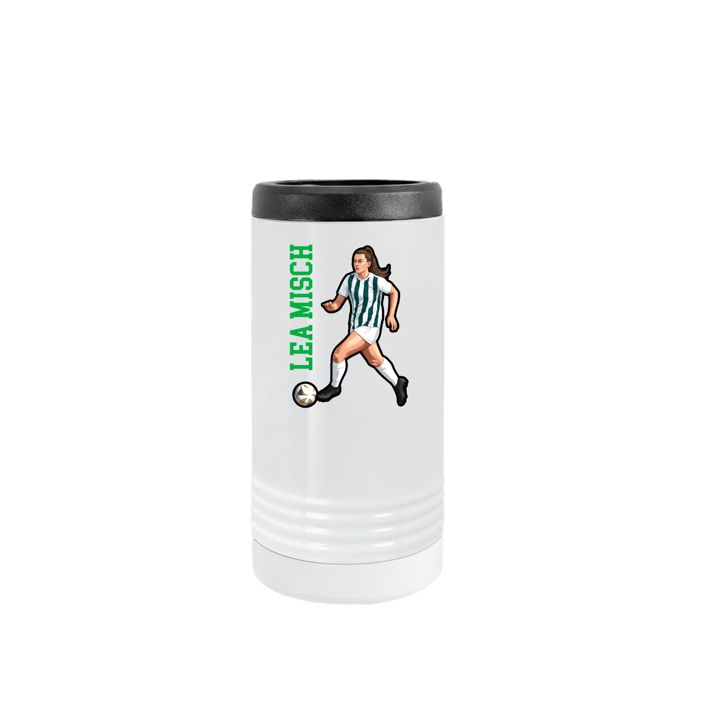 Slim Beverage Holder — Name Vertical in White