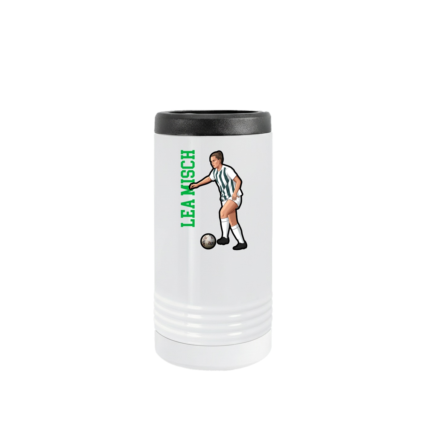 Slim Beverage Holder — Name Vertical in White