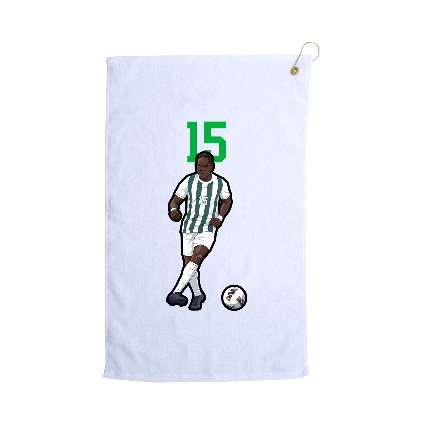 Golf Towel — Number Top in White